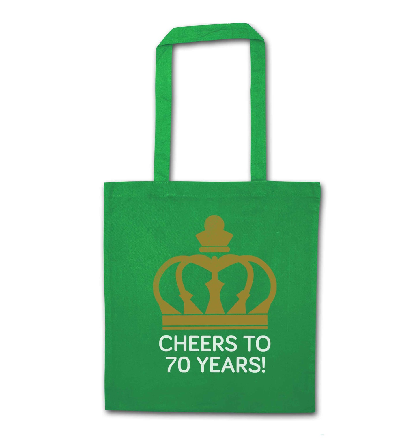 Cheers to 70 years! green tote bag