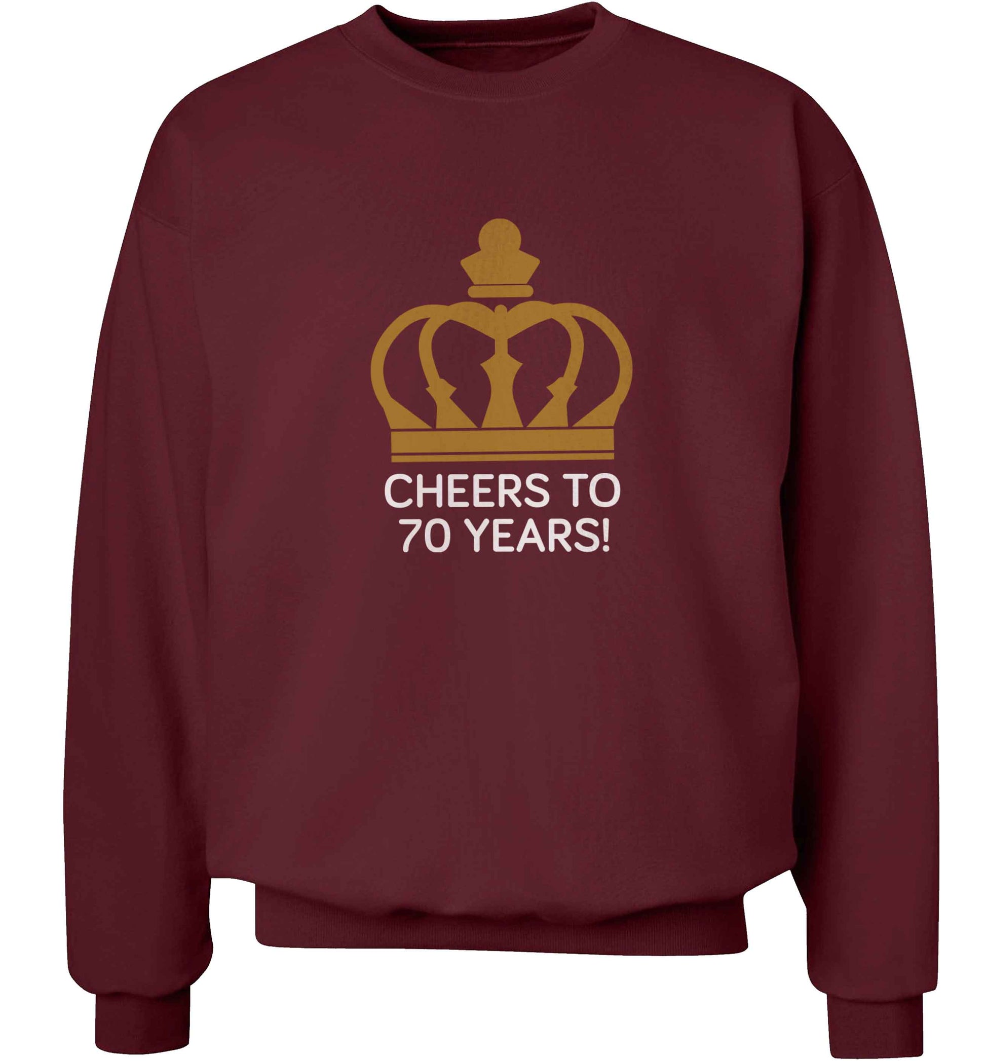 Cheers to 70 years! adult's unisex maroon sweater 2XL