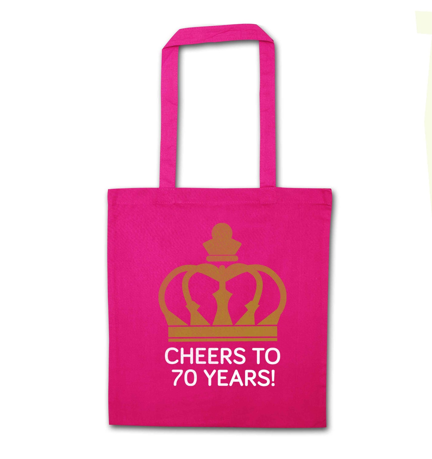 Cheers to 70 years! pink tote bag