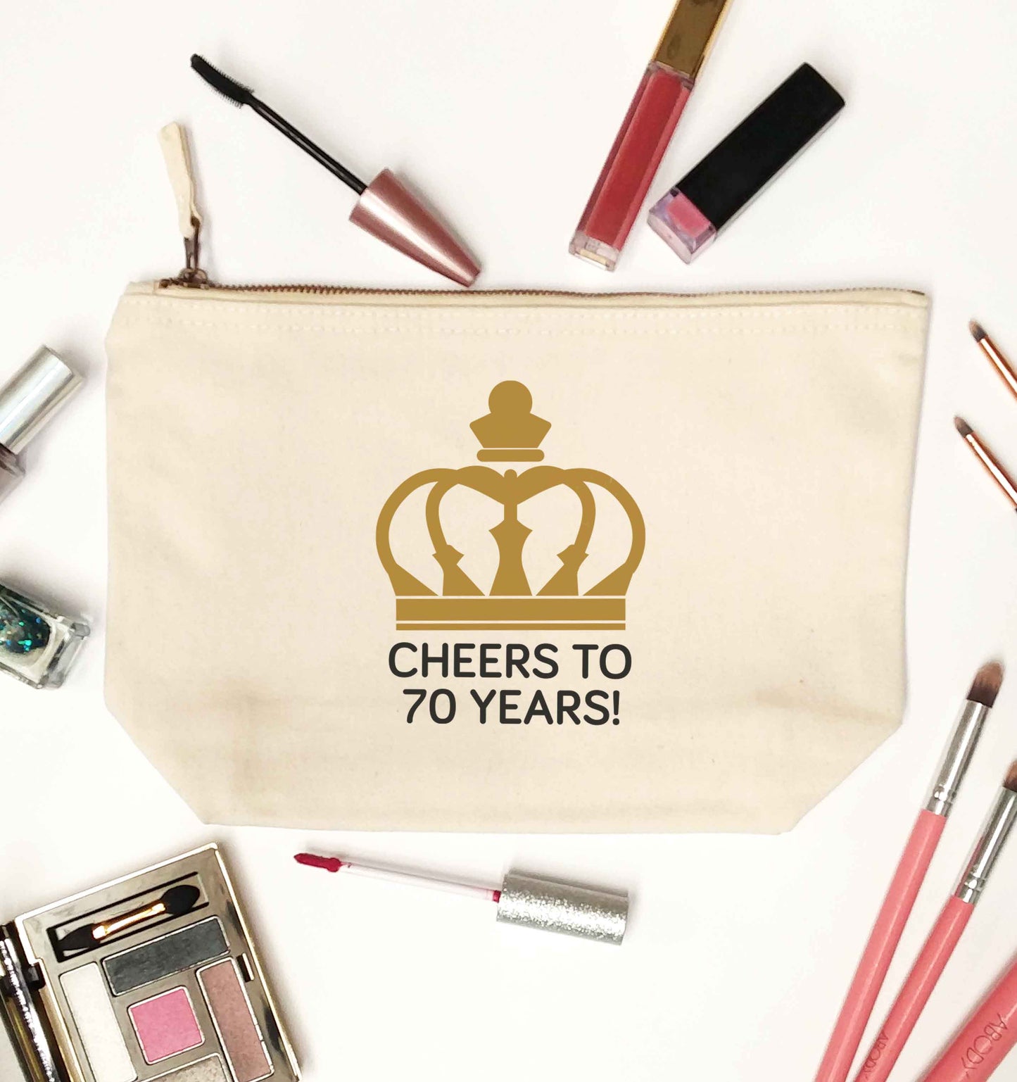 Cheers to 70 years! natural makeup bag