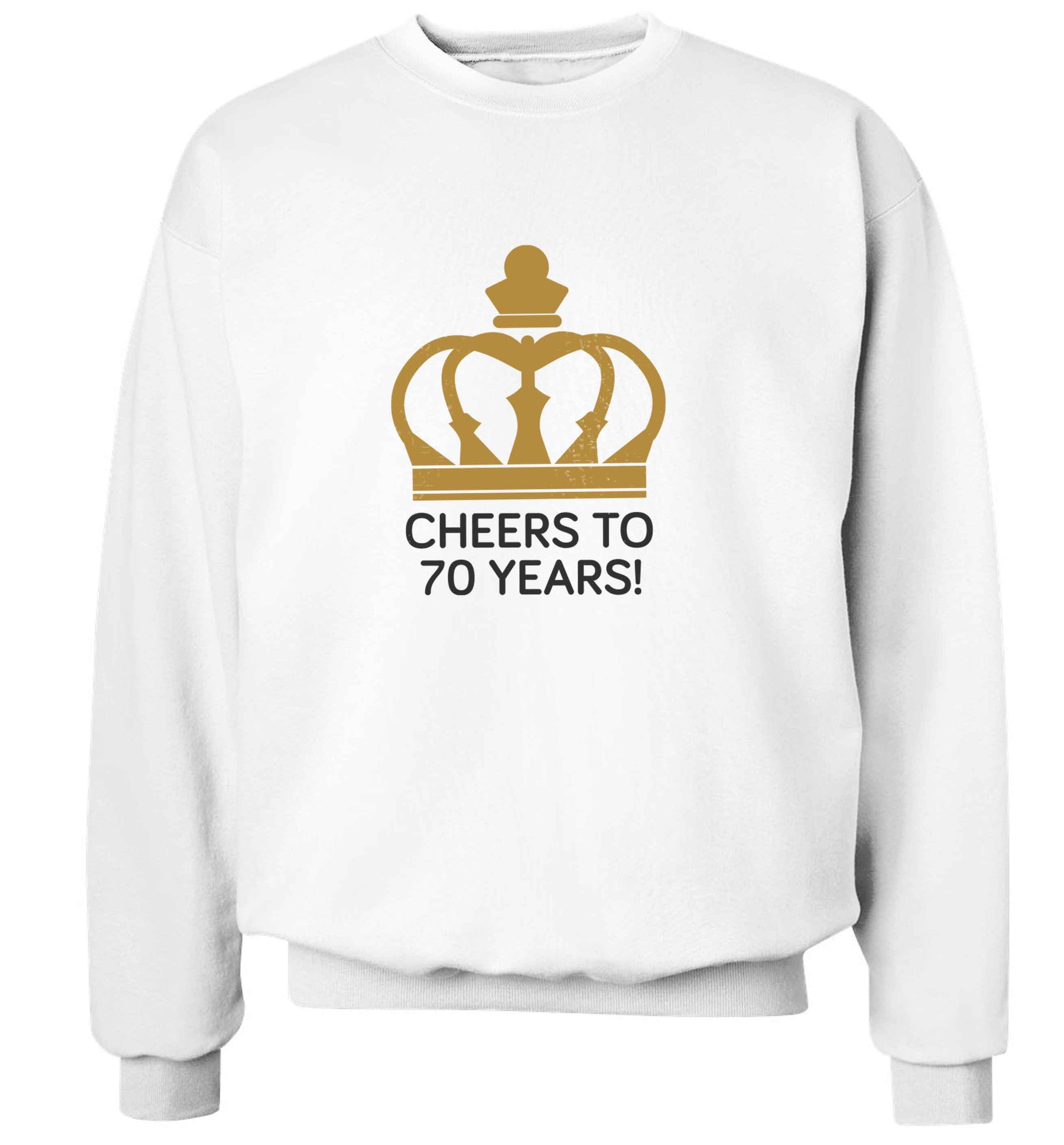 Cheers to 70 years! adult's unisex white sweater 2XL