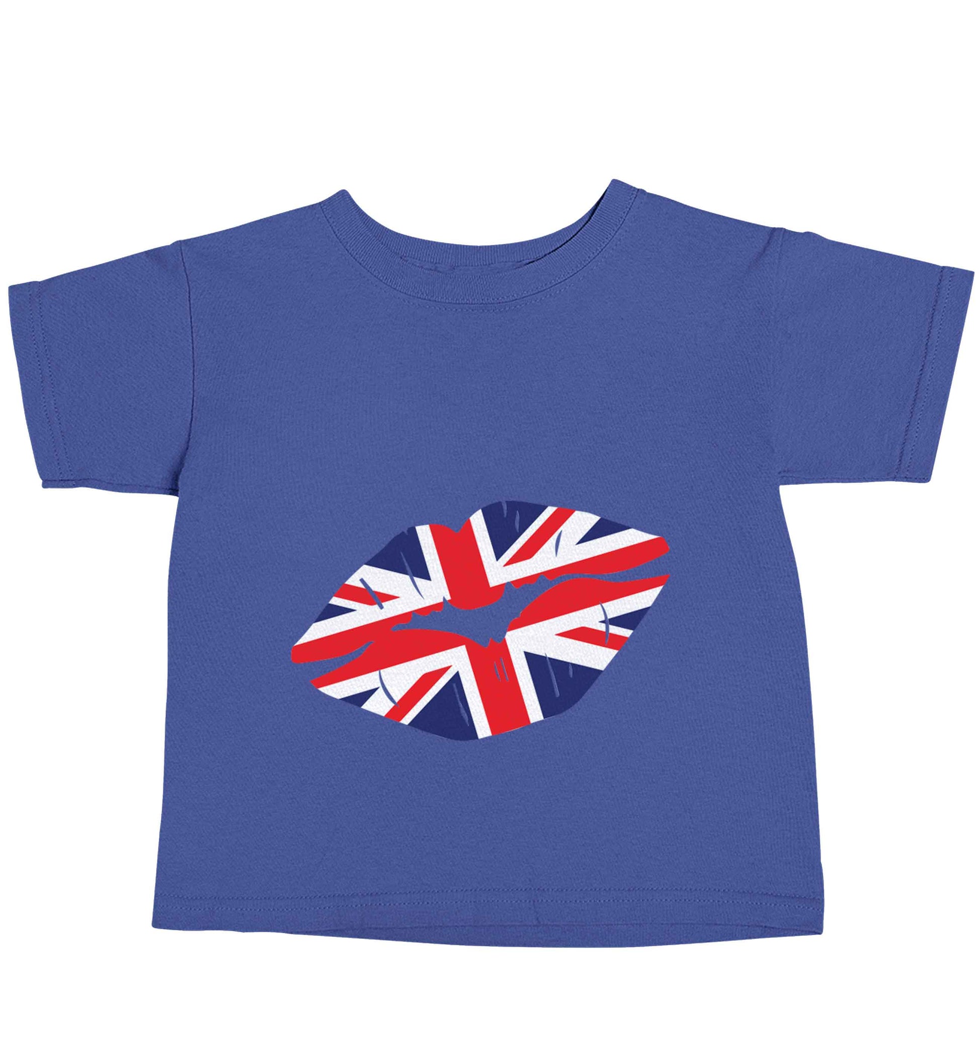 British flag kiss blue baby toddler Tshirt 2 Years