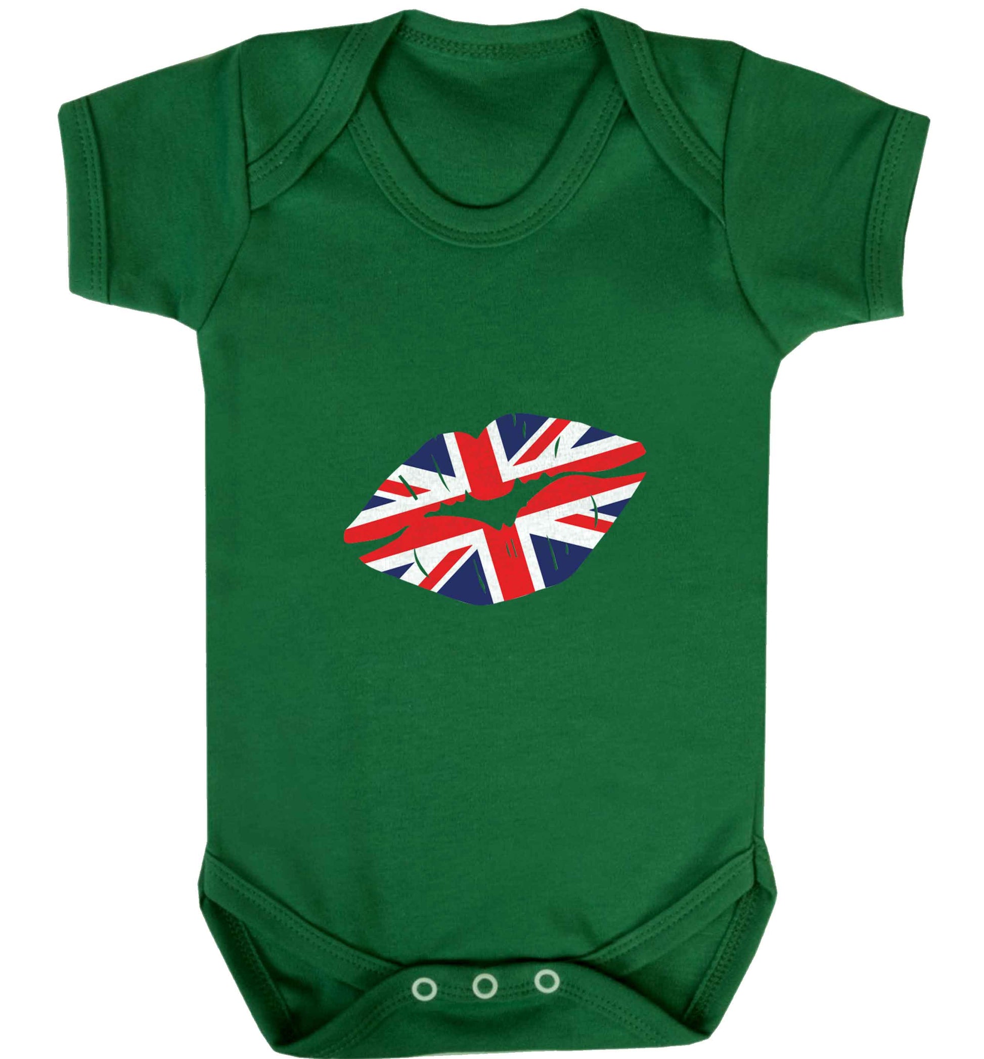 British flag kiss baby vest green 18-24 months