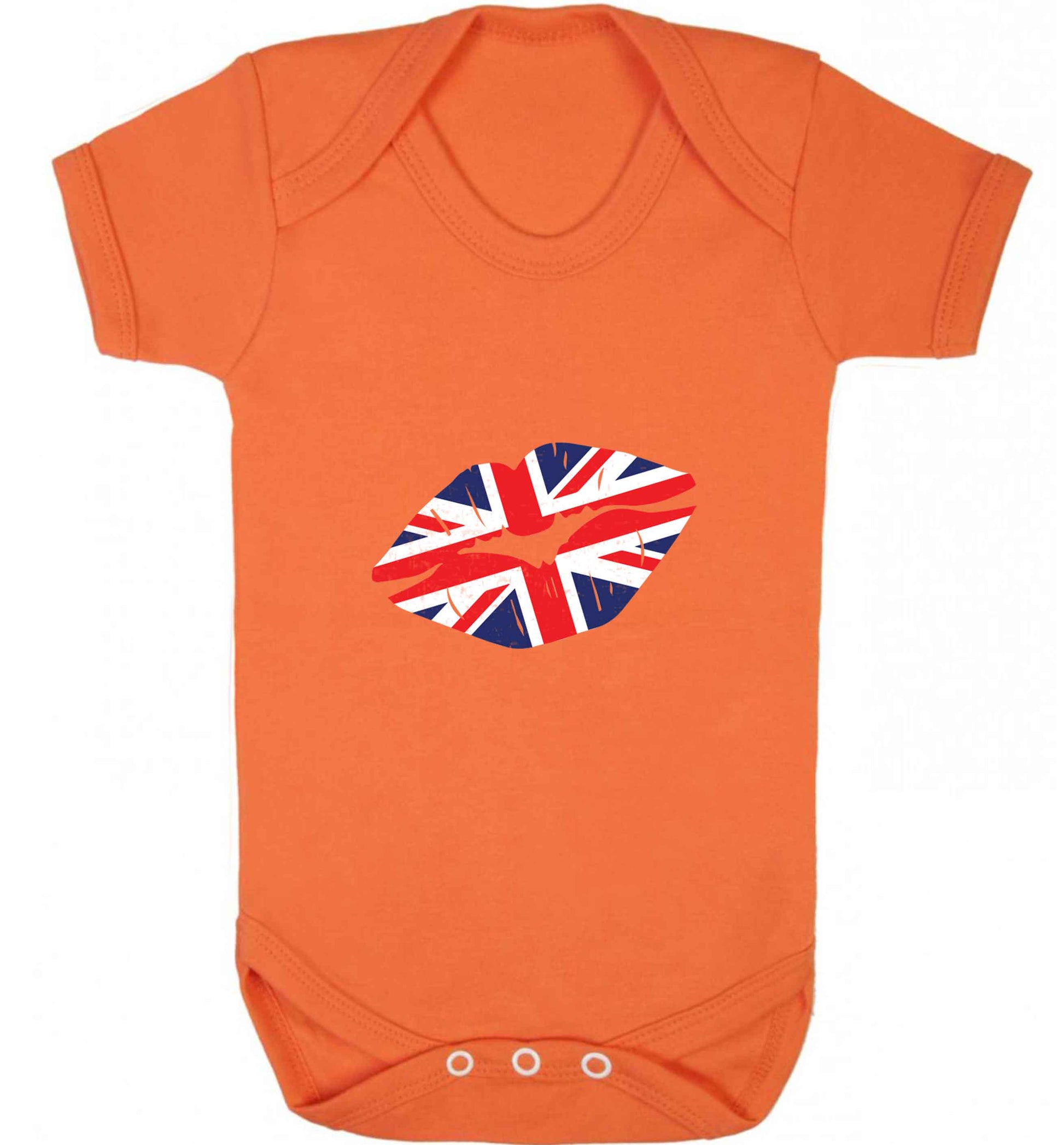 British flag kiss baby vest orange 18-24 months