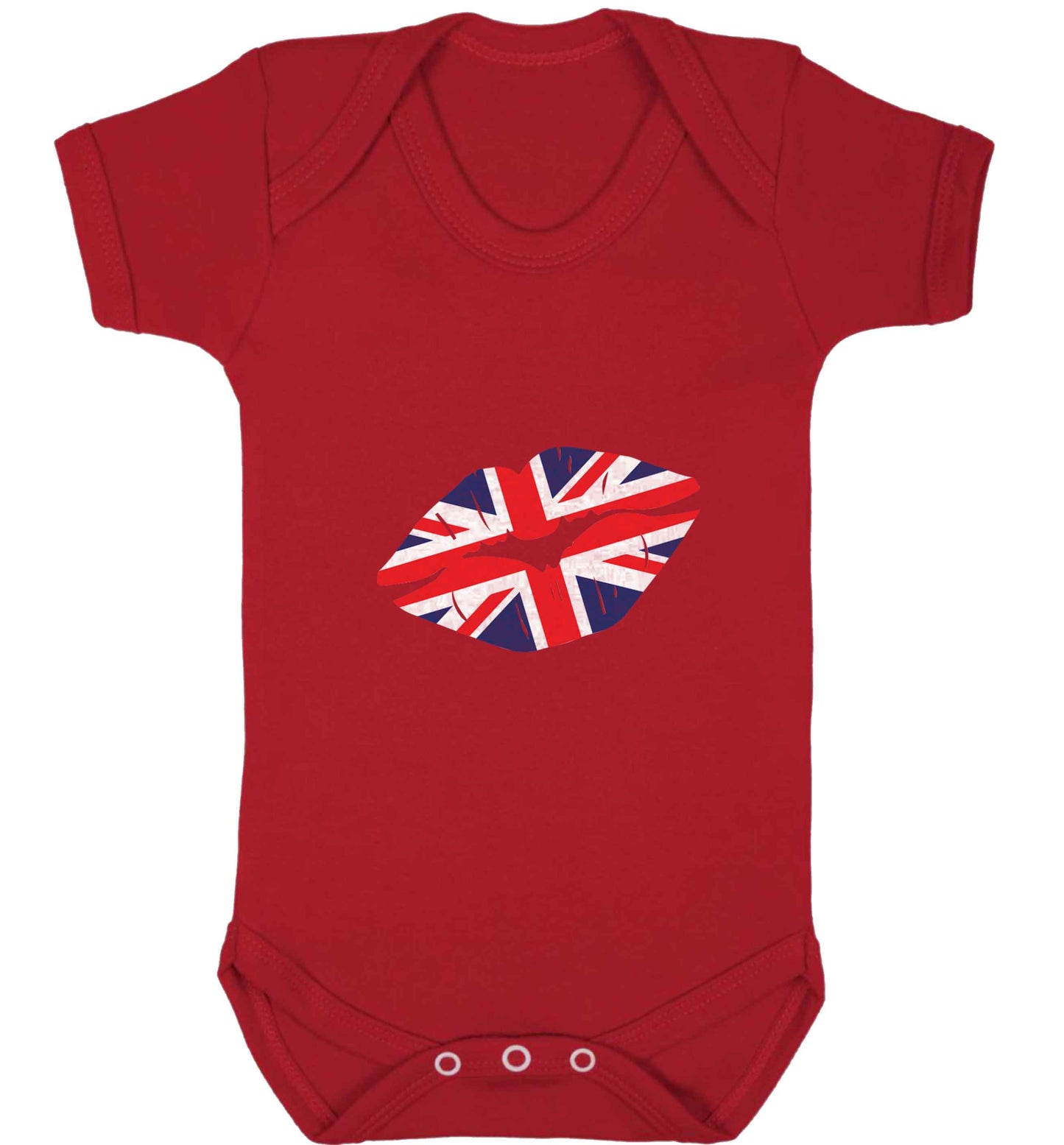 British flag kiss baby vest red 18-24 months