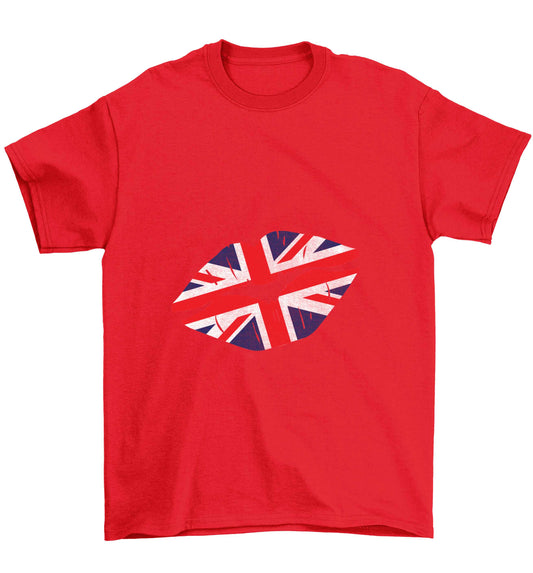 British flag kiss Children's red Tshirt 12-13 Years