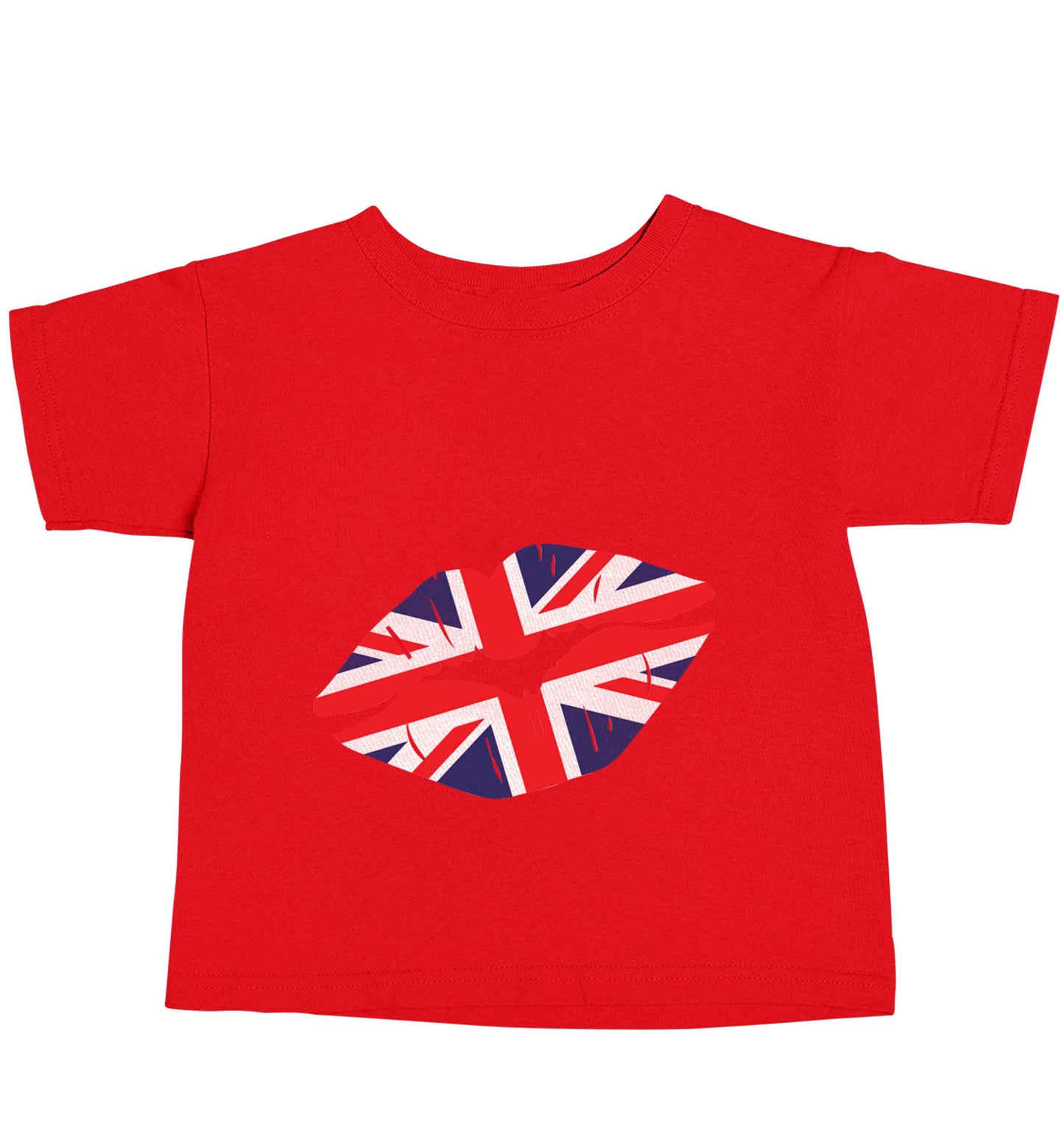 British flag kiss red baby toddler Tshirt 2 Years