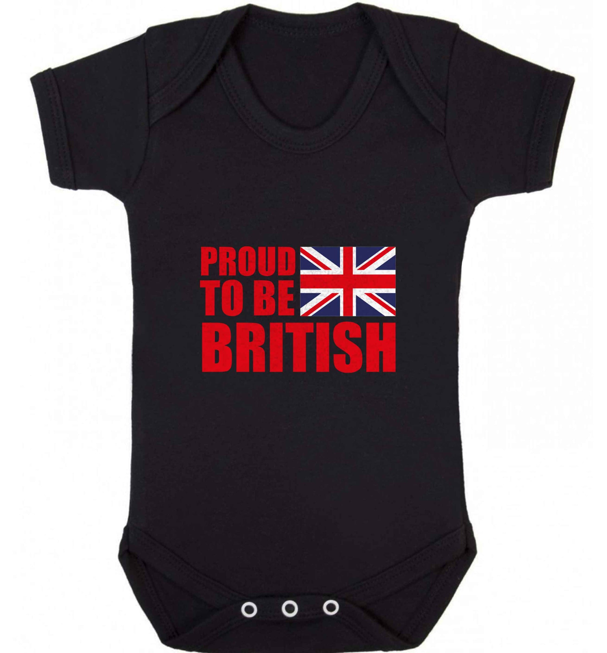 Proud to be British baby vest black 18-24 months