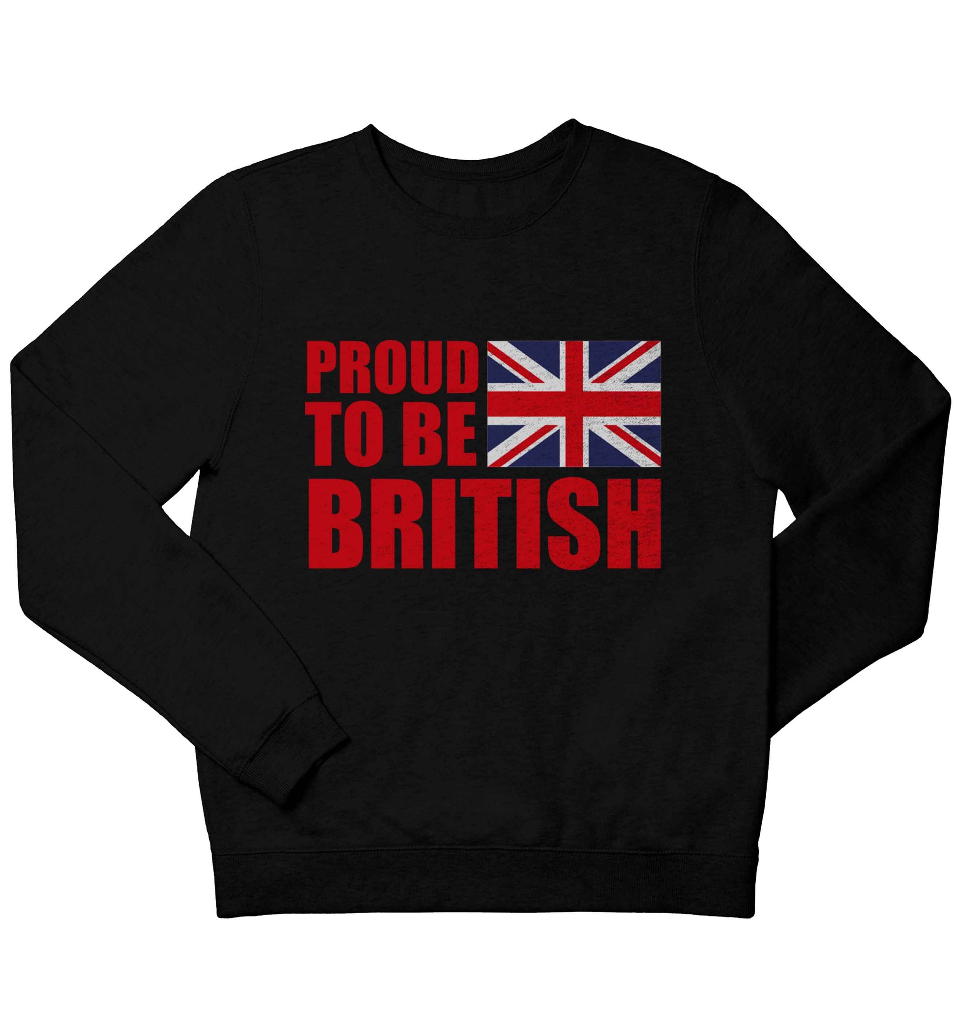 Proud to be British children's black sweater 12-13 Years