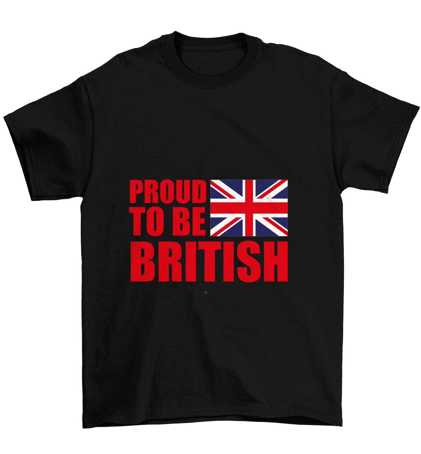 Proud to be British Children's black Tshirt 12-13 Years