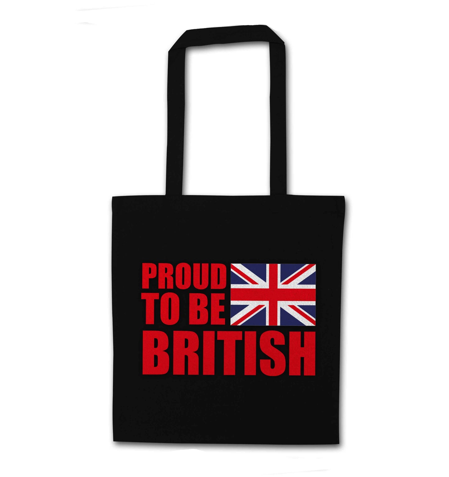 Proud to be British black tote bag