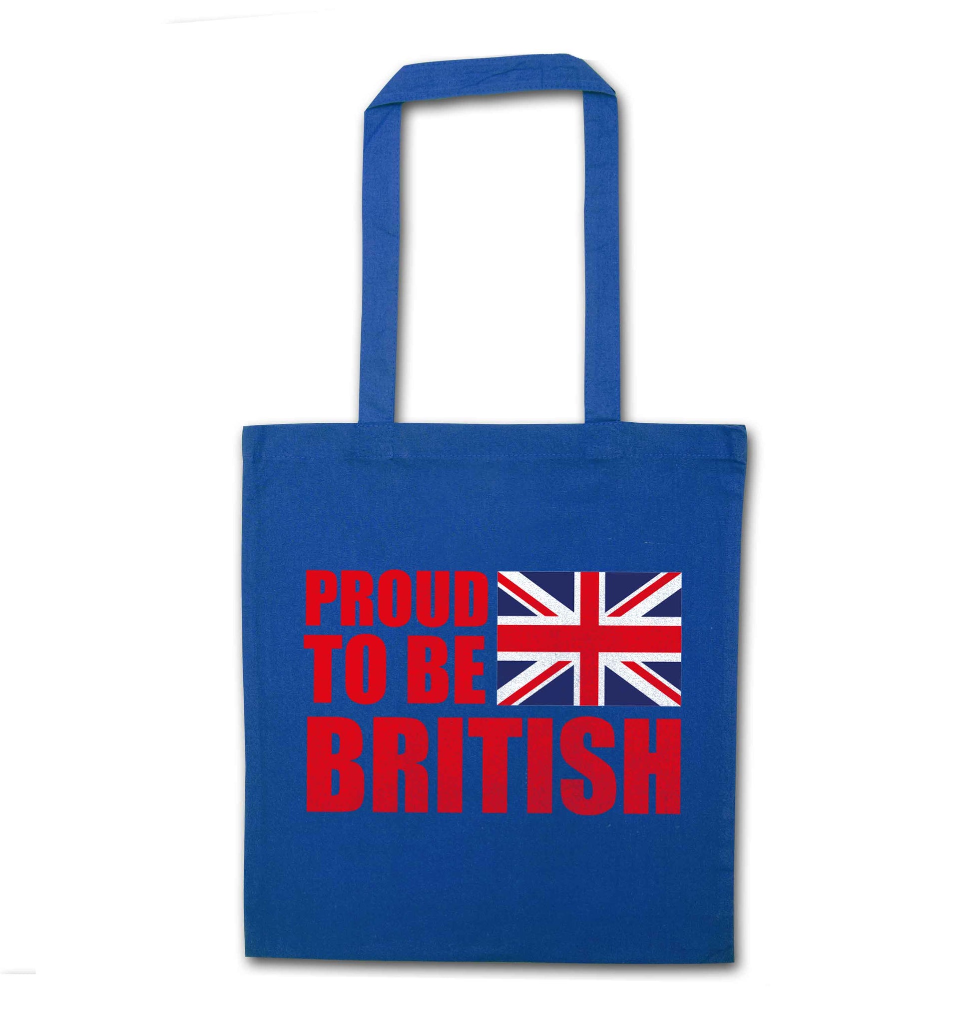 Proud to be British blue tote bag