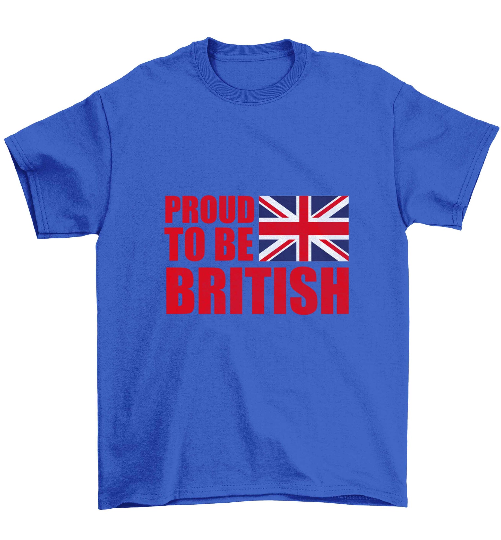 Proud to be British Children's blue Tshirt 12-13 Years