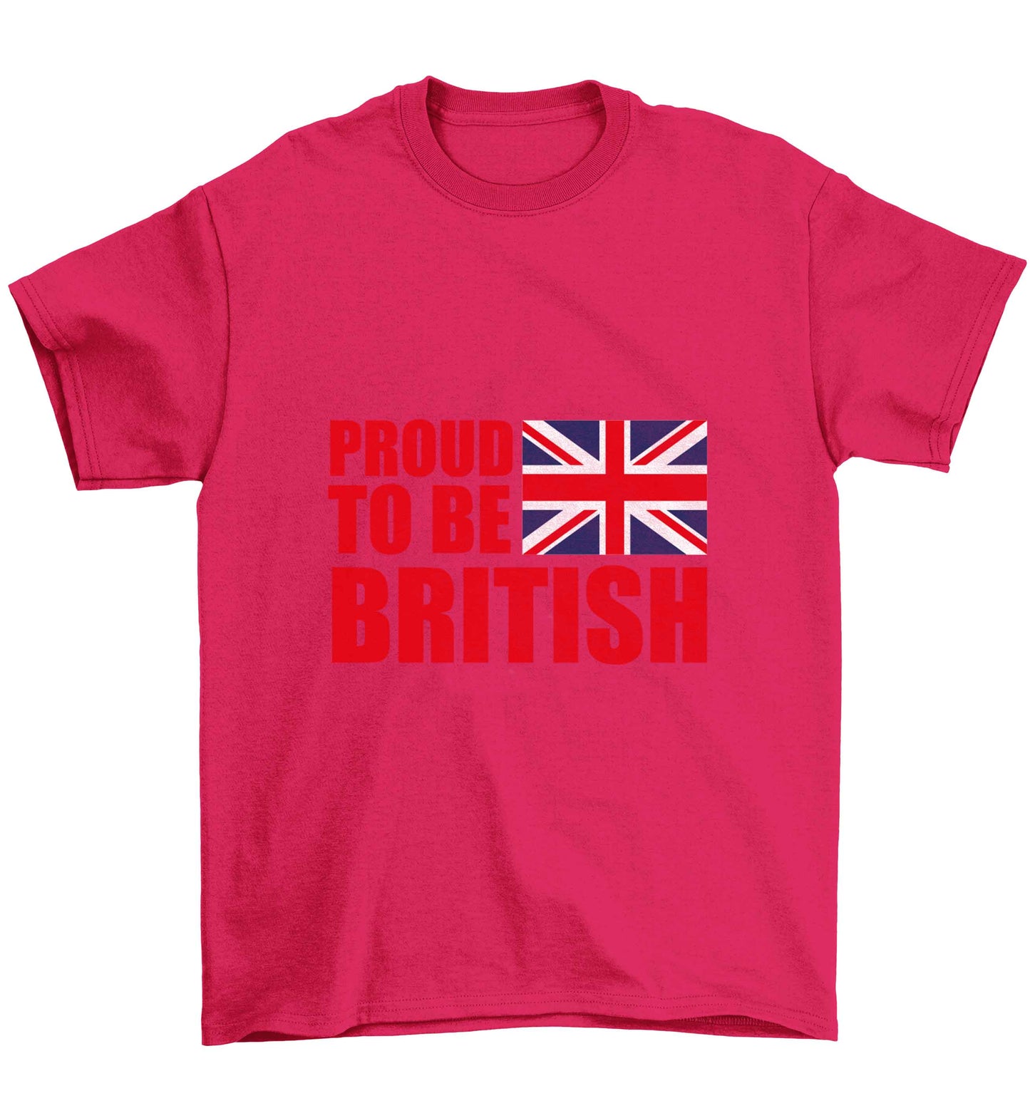 Proud to be British Children's pink Tshirt 12-13 Years