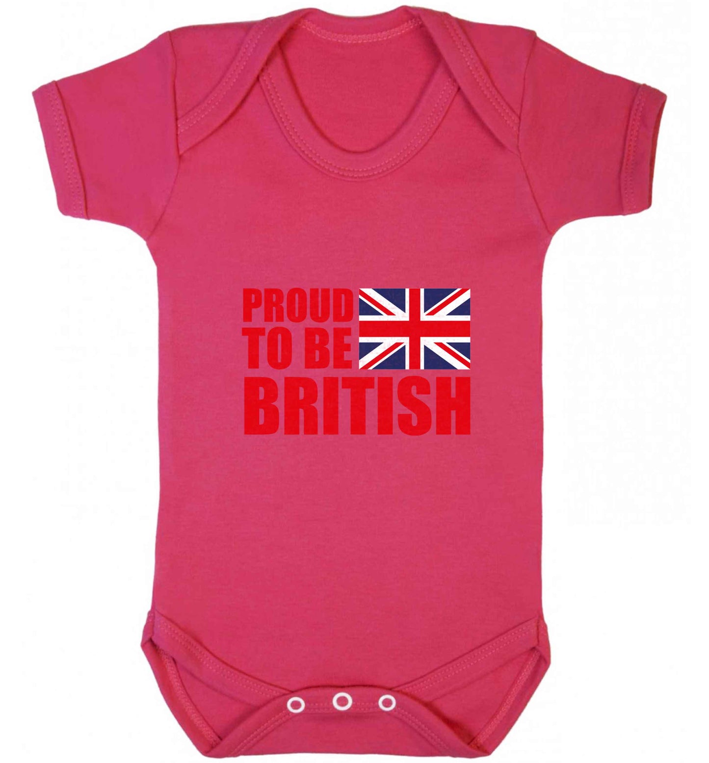 Proud to be British baby vest dark pink 18-24 months