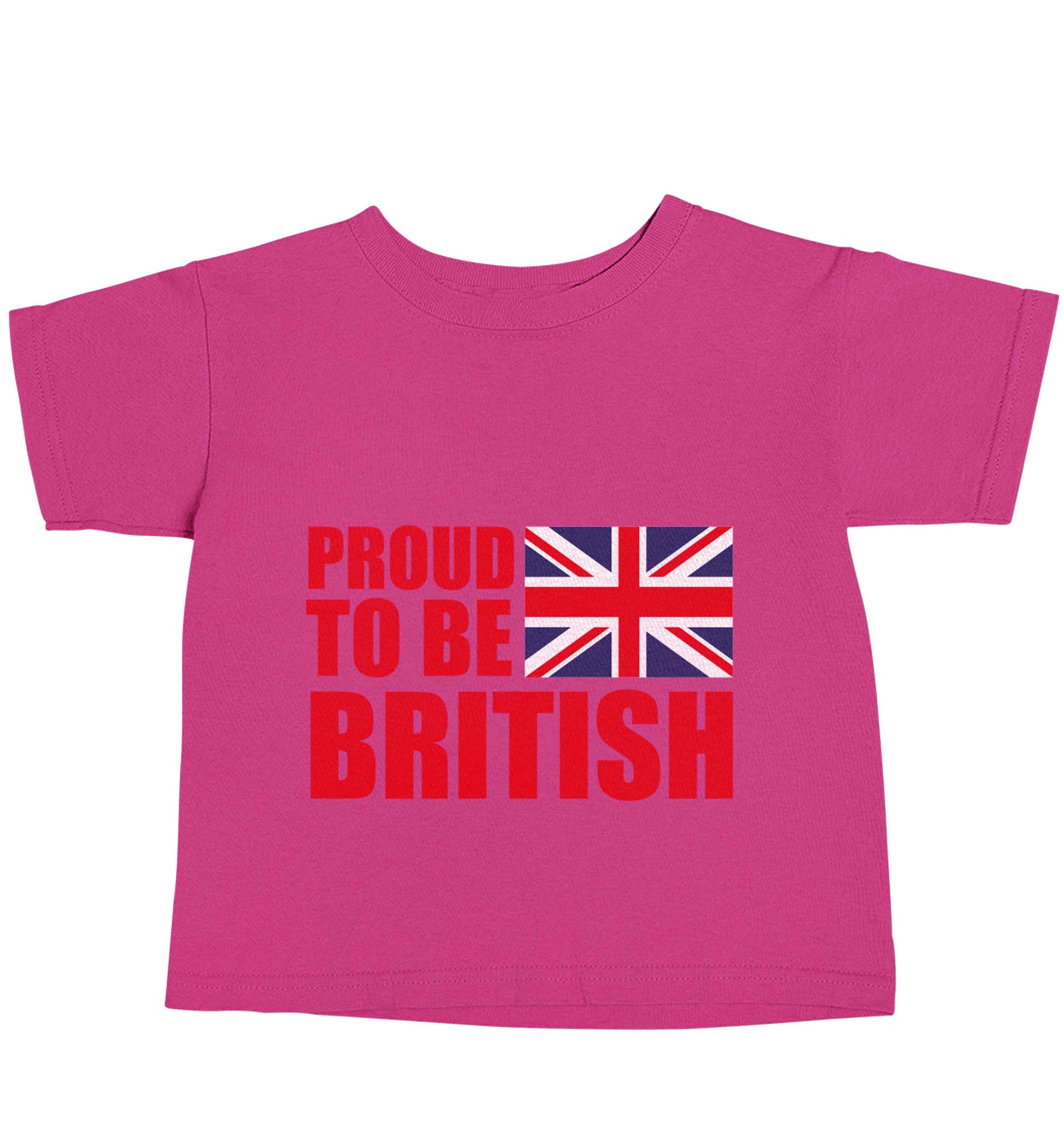 Proud to be British pink baby toddler Tshirt 2 Years