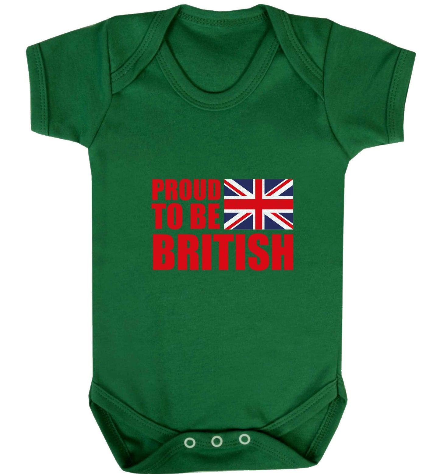 Proud to be British baby vest green 18-24 months