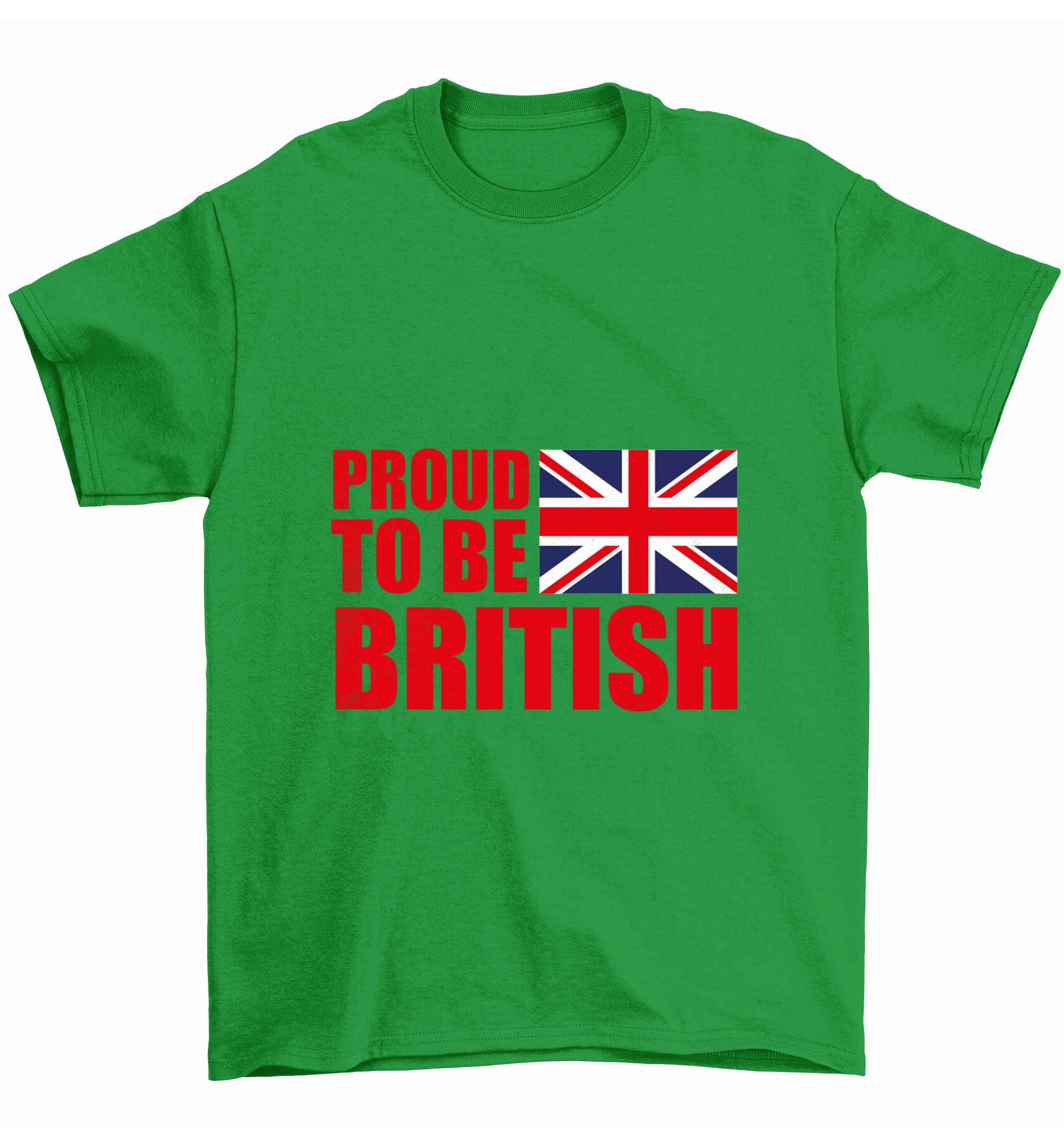 Proud to be British Children's green Tshirt 12-13 Years