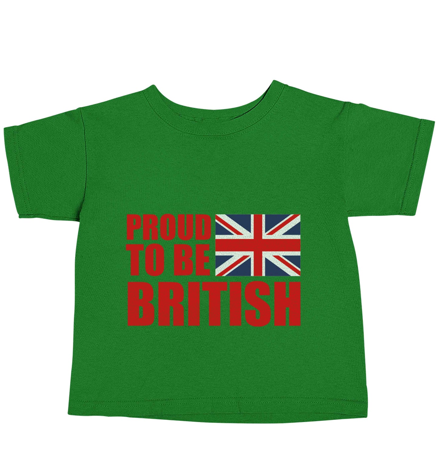 Proud to be British green baby toddler Tshirt 2 Years
