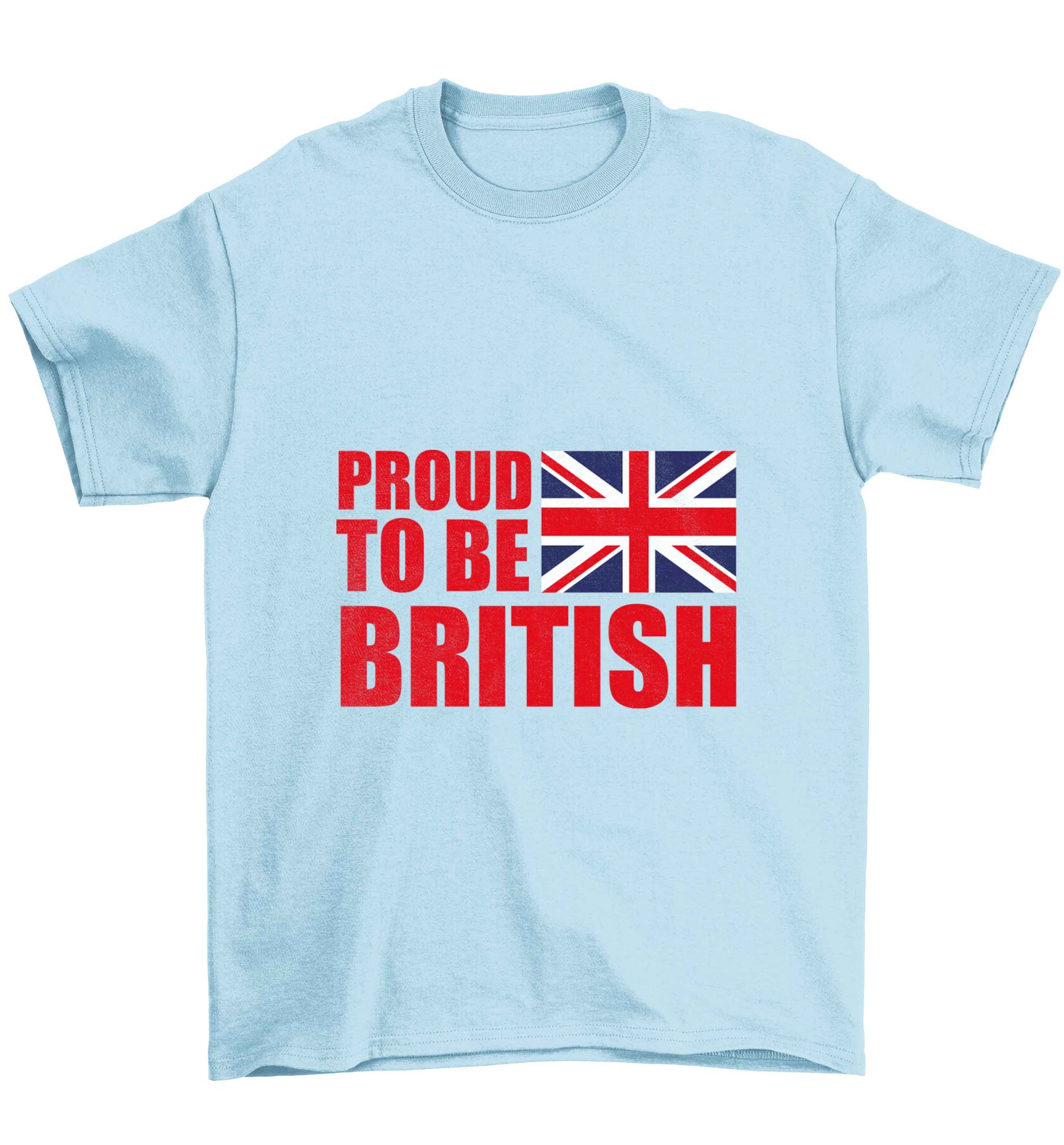 Proud to be British Children's light blue Tshirt 12-13 Years