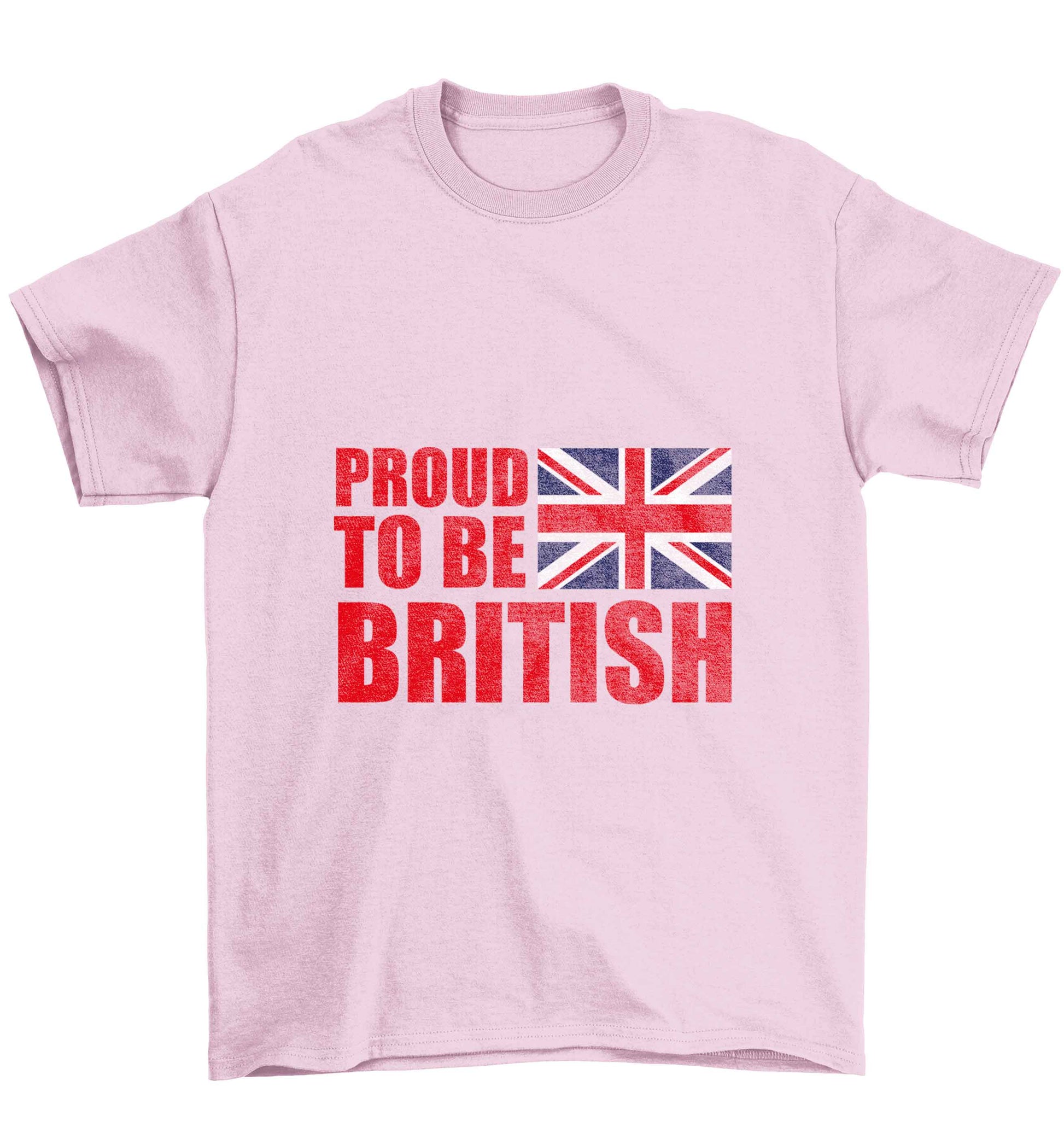 Proud to be British Children's light pink Tshirt 12-13 Years