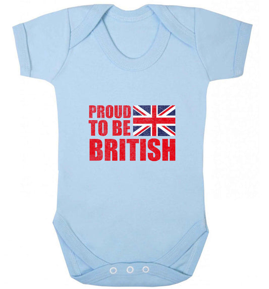 Proud to be British baby vest pale blue 18-24 months