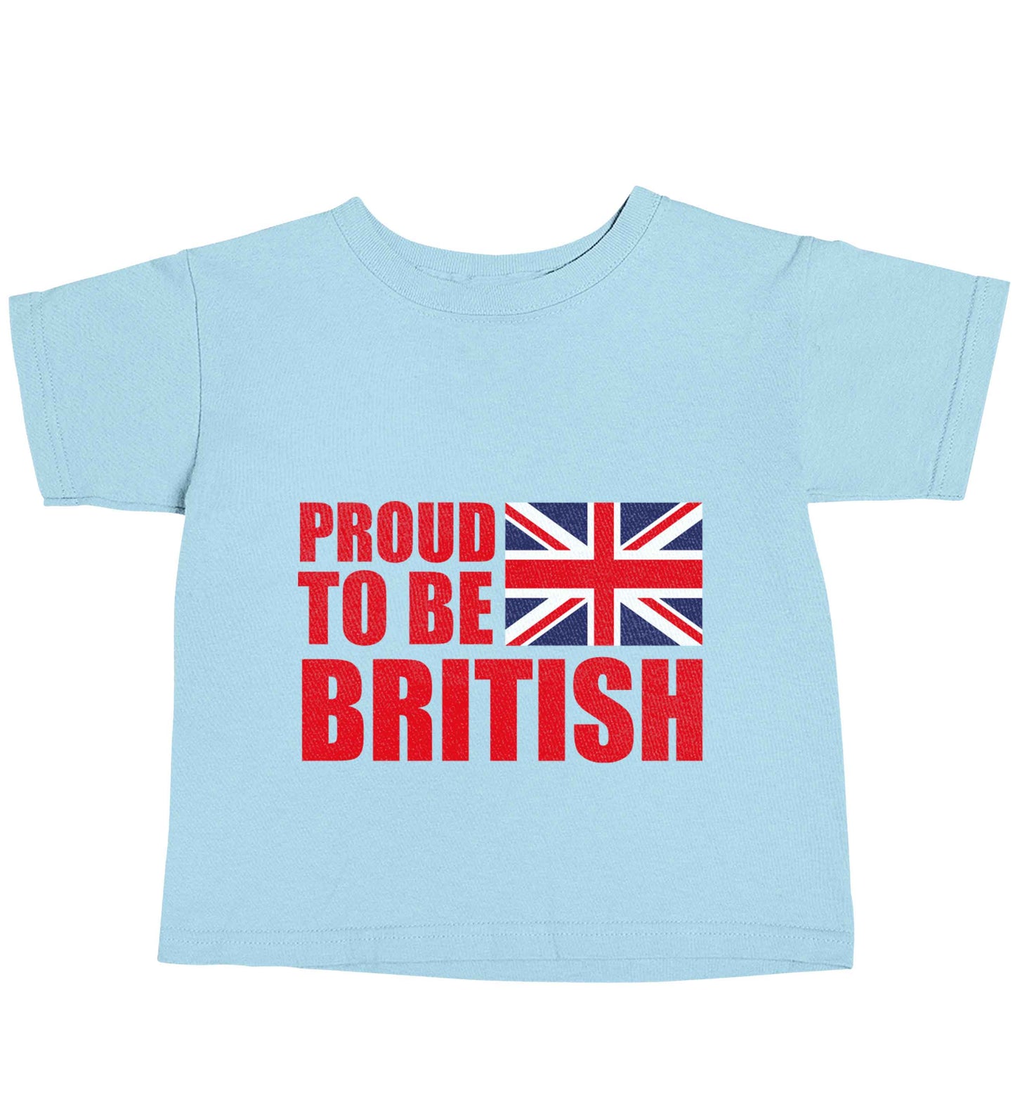 Proud to be British light blue baby toddler Tshirt 2 Years