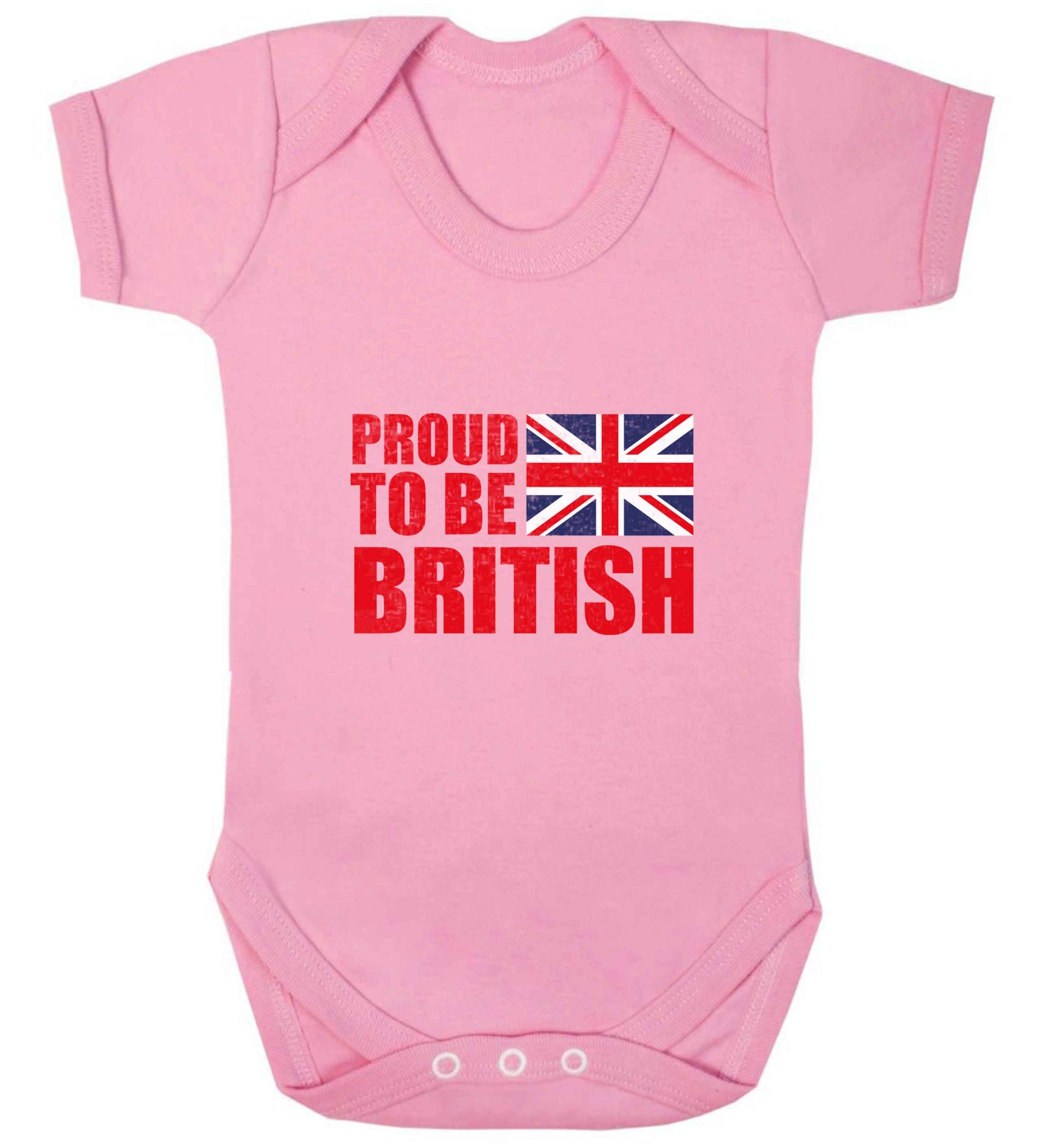 Proud to be British baby vest pale pink 18-24 months