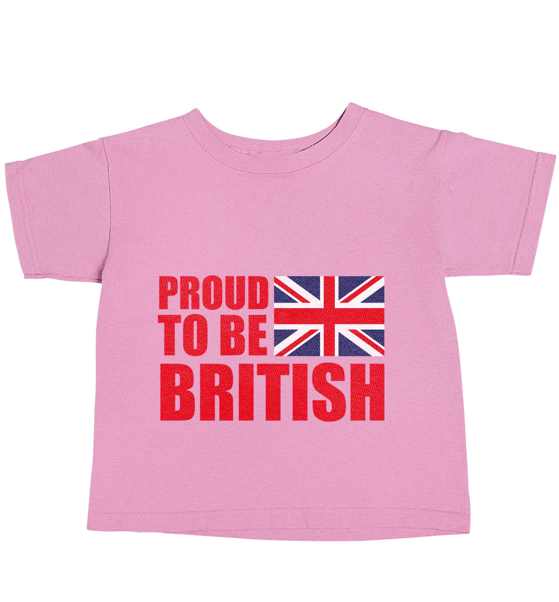 Proud to be British light pink baby toddler Tshirt 2 Years