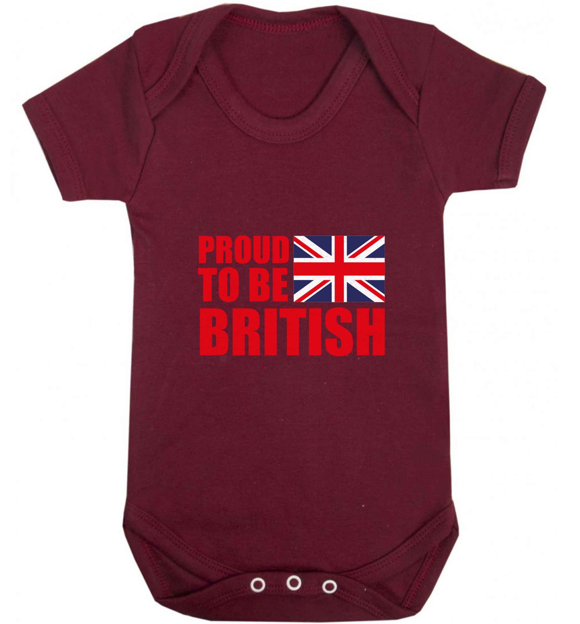 Proud to be British baby vest maroon 18-24 months