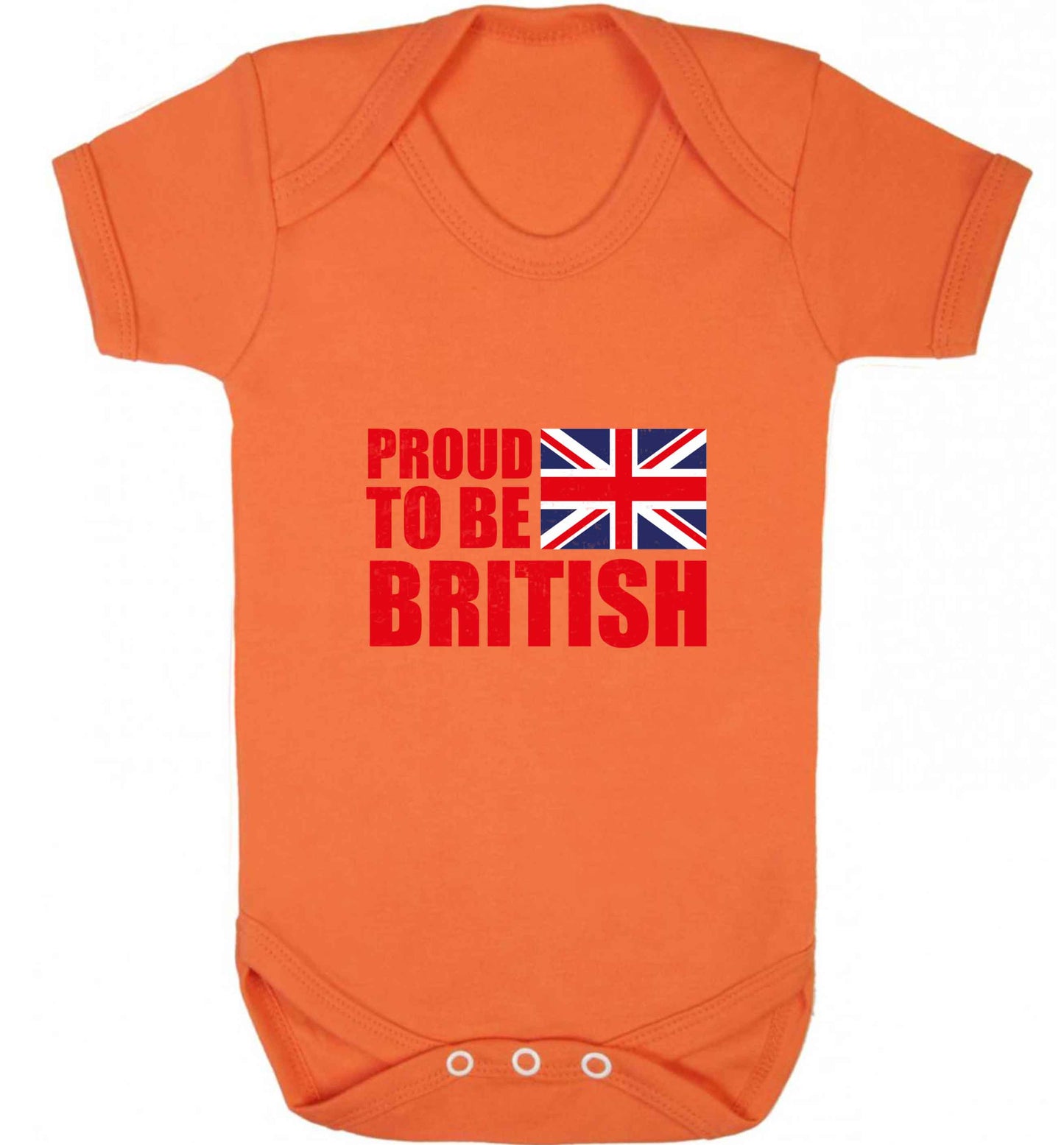 Proud to be British baby vest orange 18-24 months