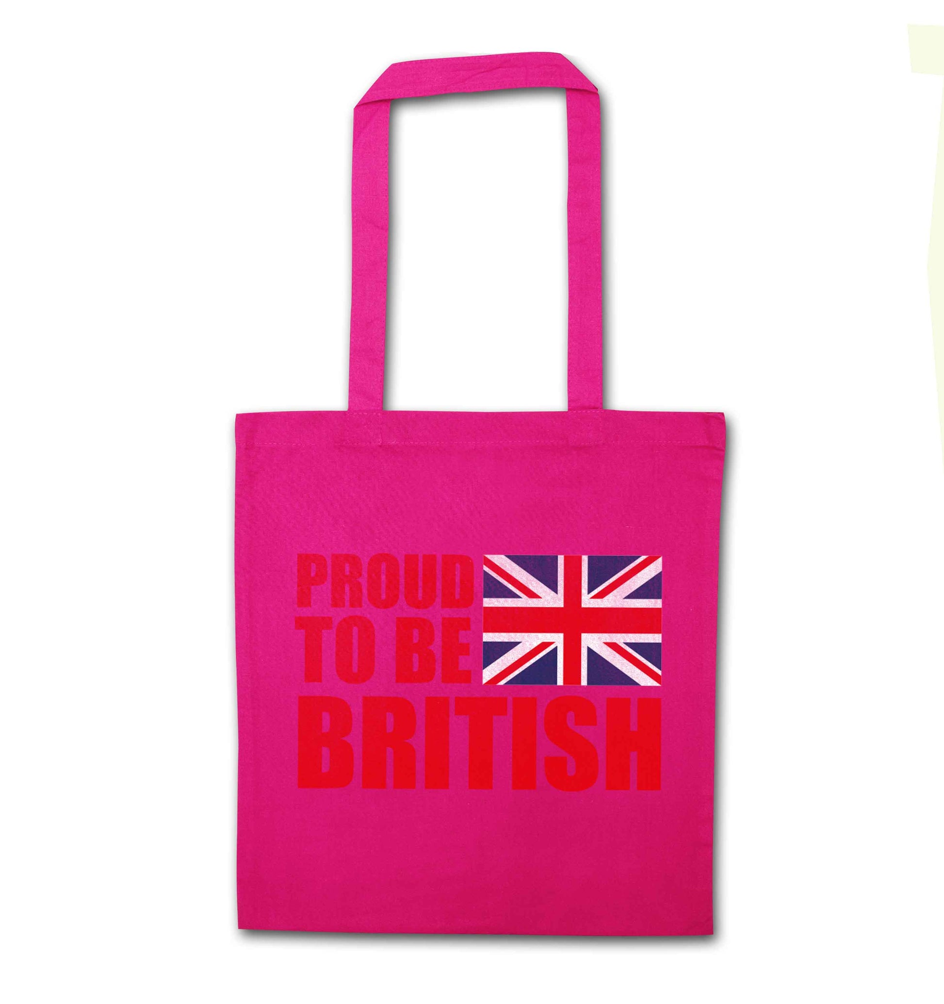 Proud to be British pink tote bag