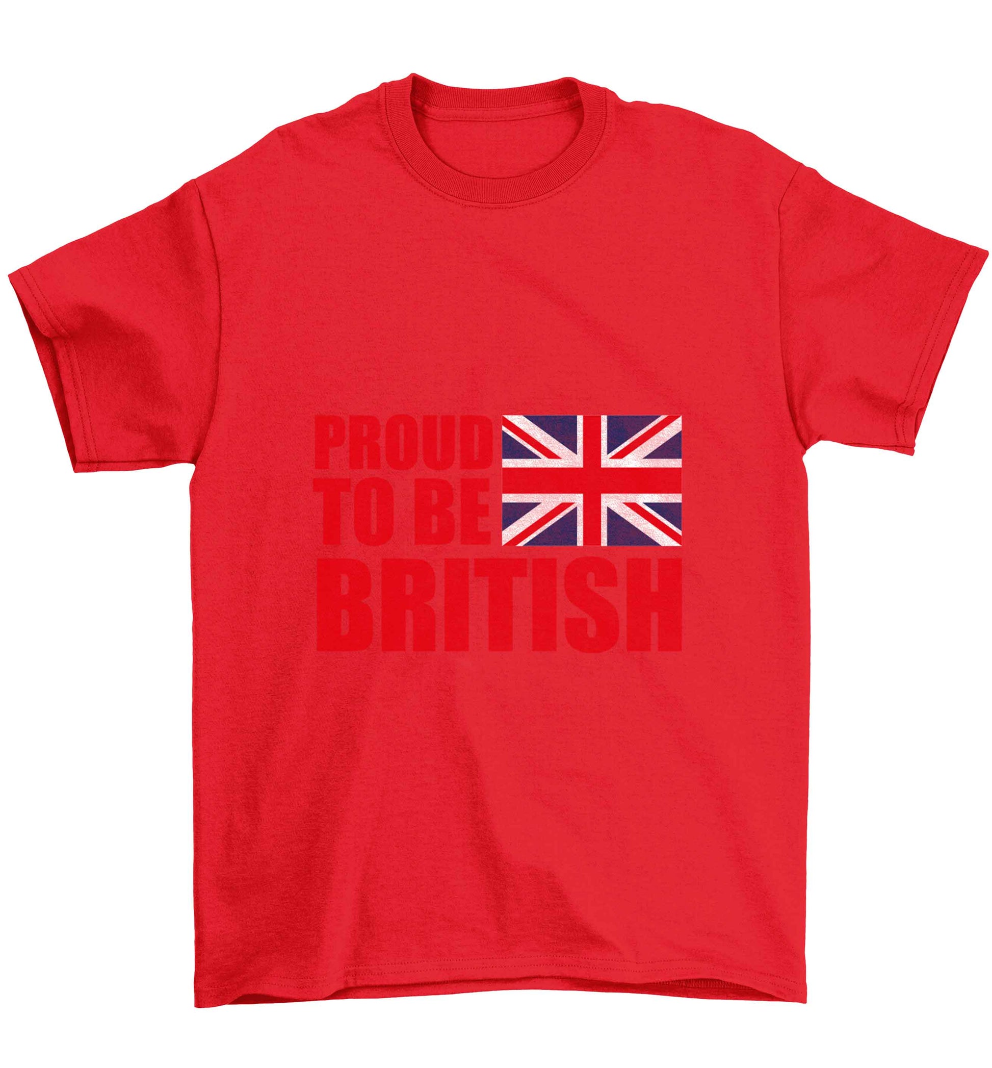 Proud to be British Children's red Tshirt 12-13 Years