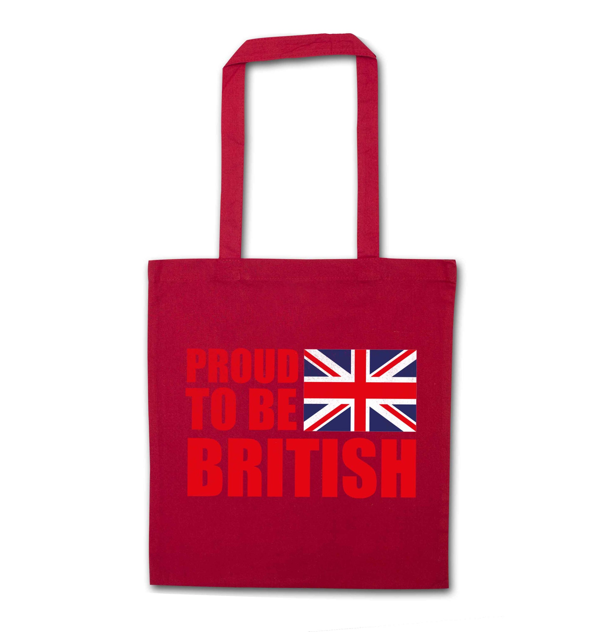 Proud to be British red tote bag