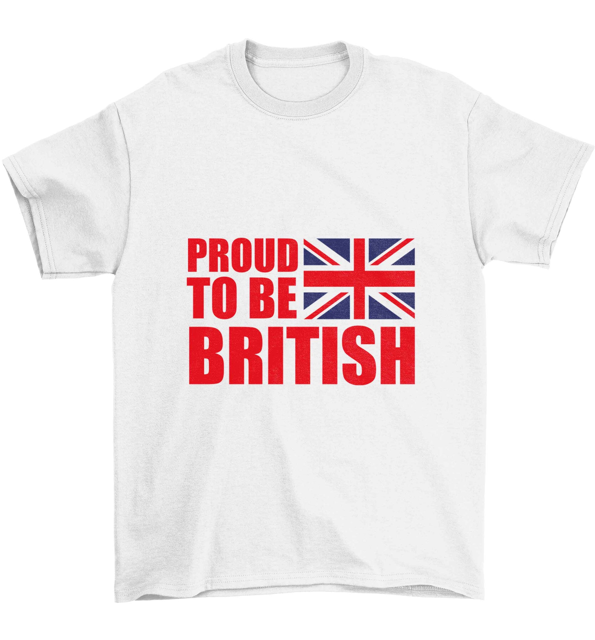 Proud to be British Children's white Tshirt 12-13 Years