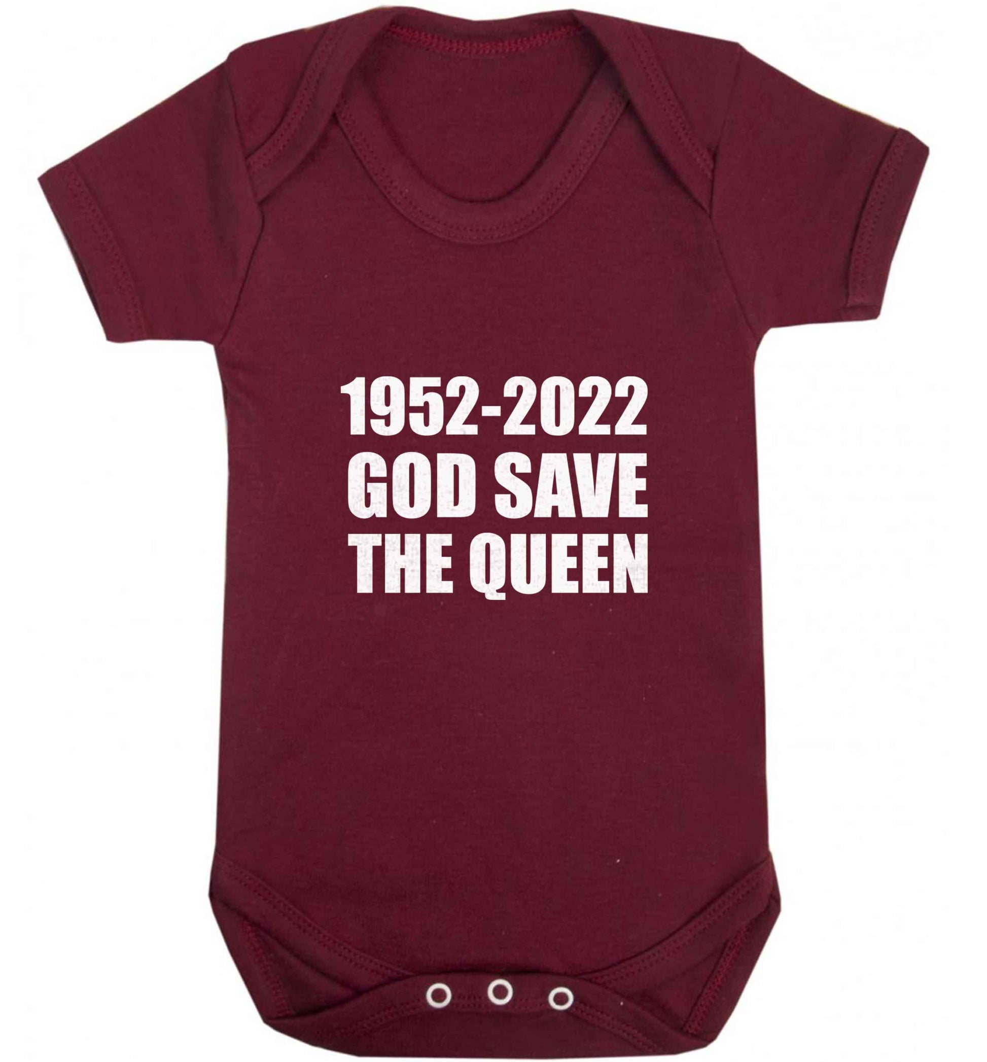God save the queen baby vest maroon 18-24 months