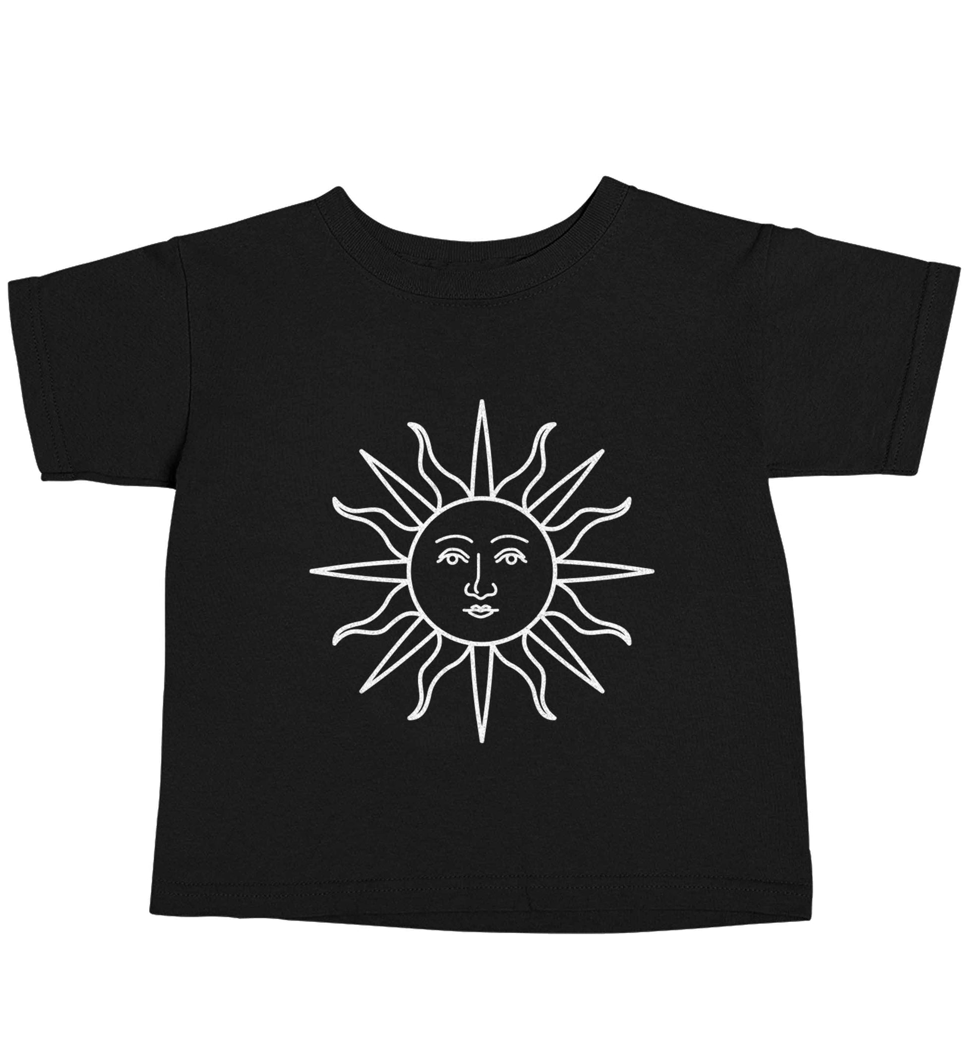 Sun face illustration Black baby toddler Tshirt 2 years