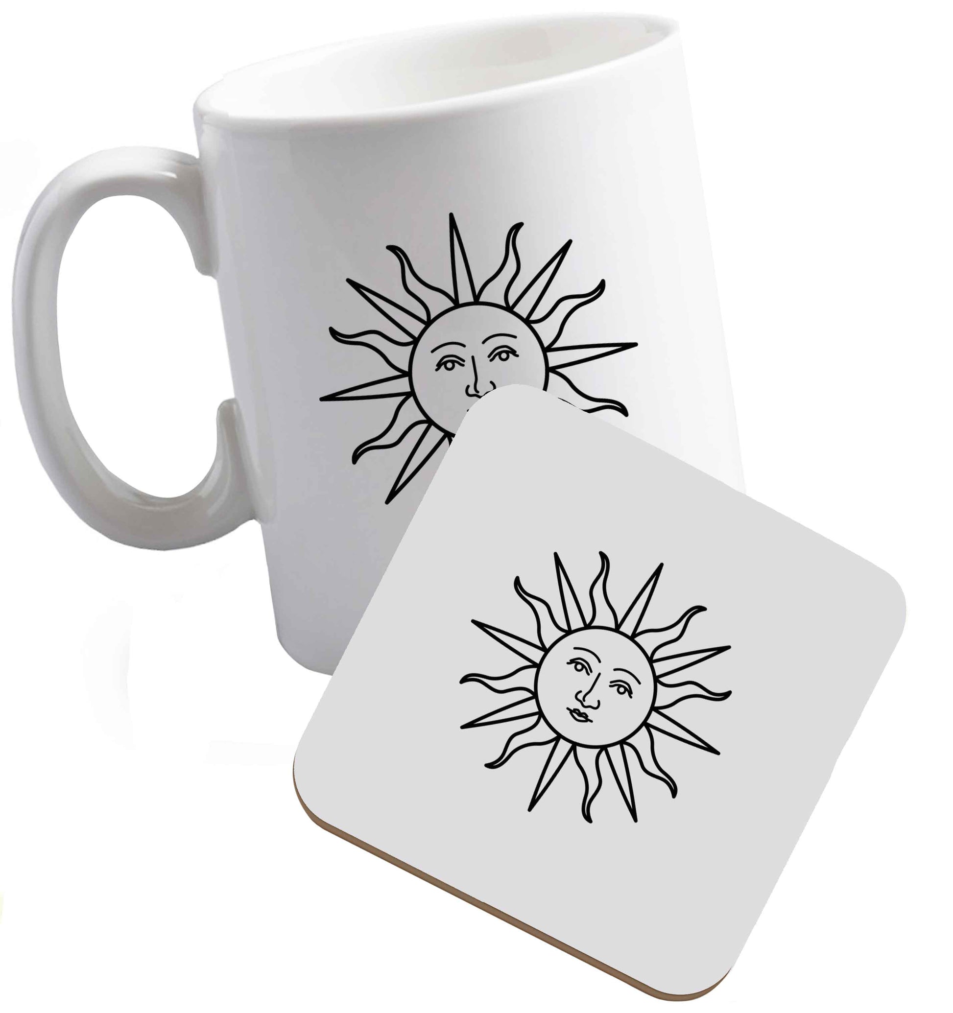 10 oz Tis The Season to Drink Whisky ceramic mug and coaster set right handed