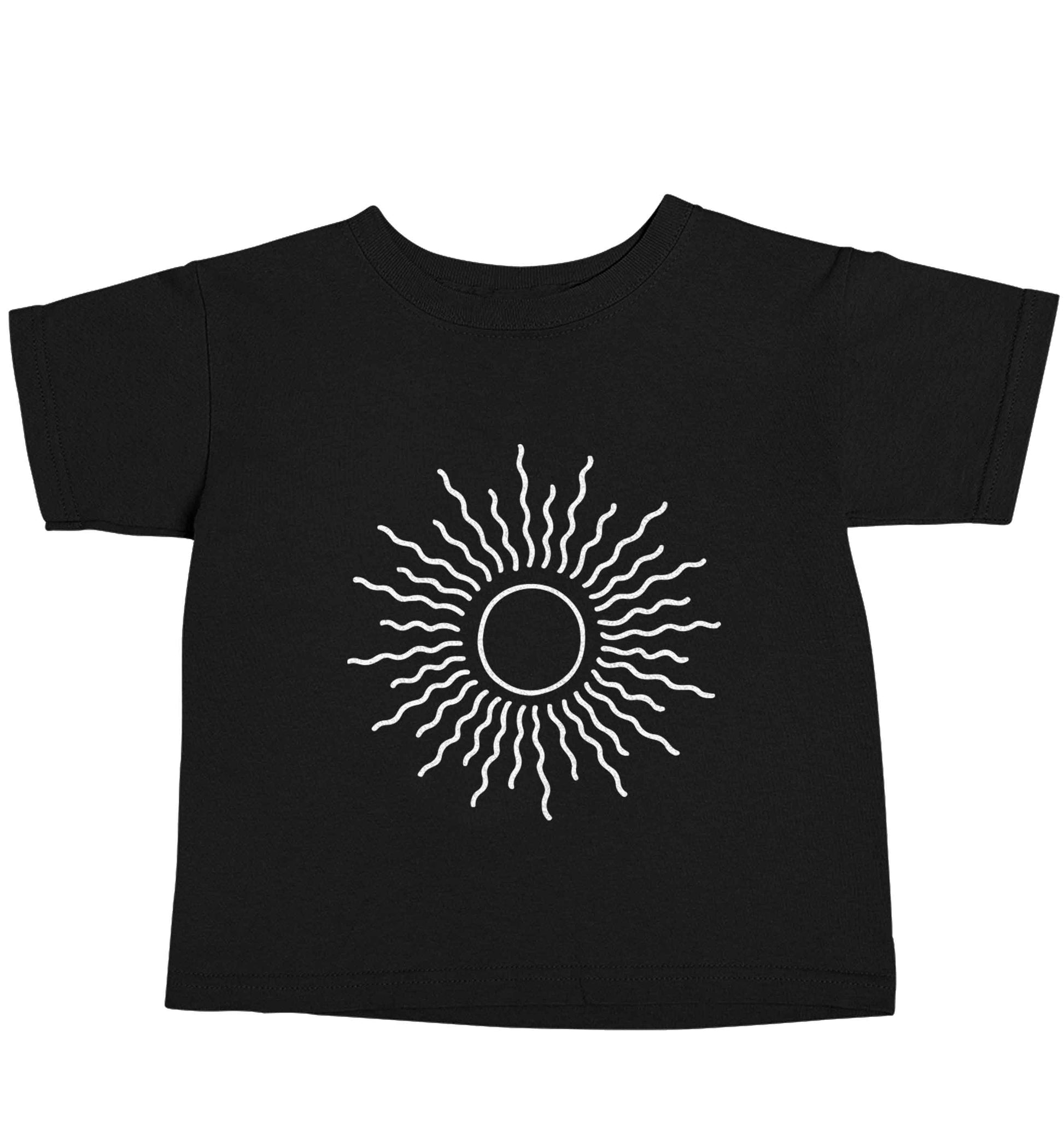 Sun illustration Black baby toddler Tshirt 2 years