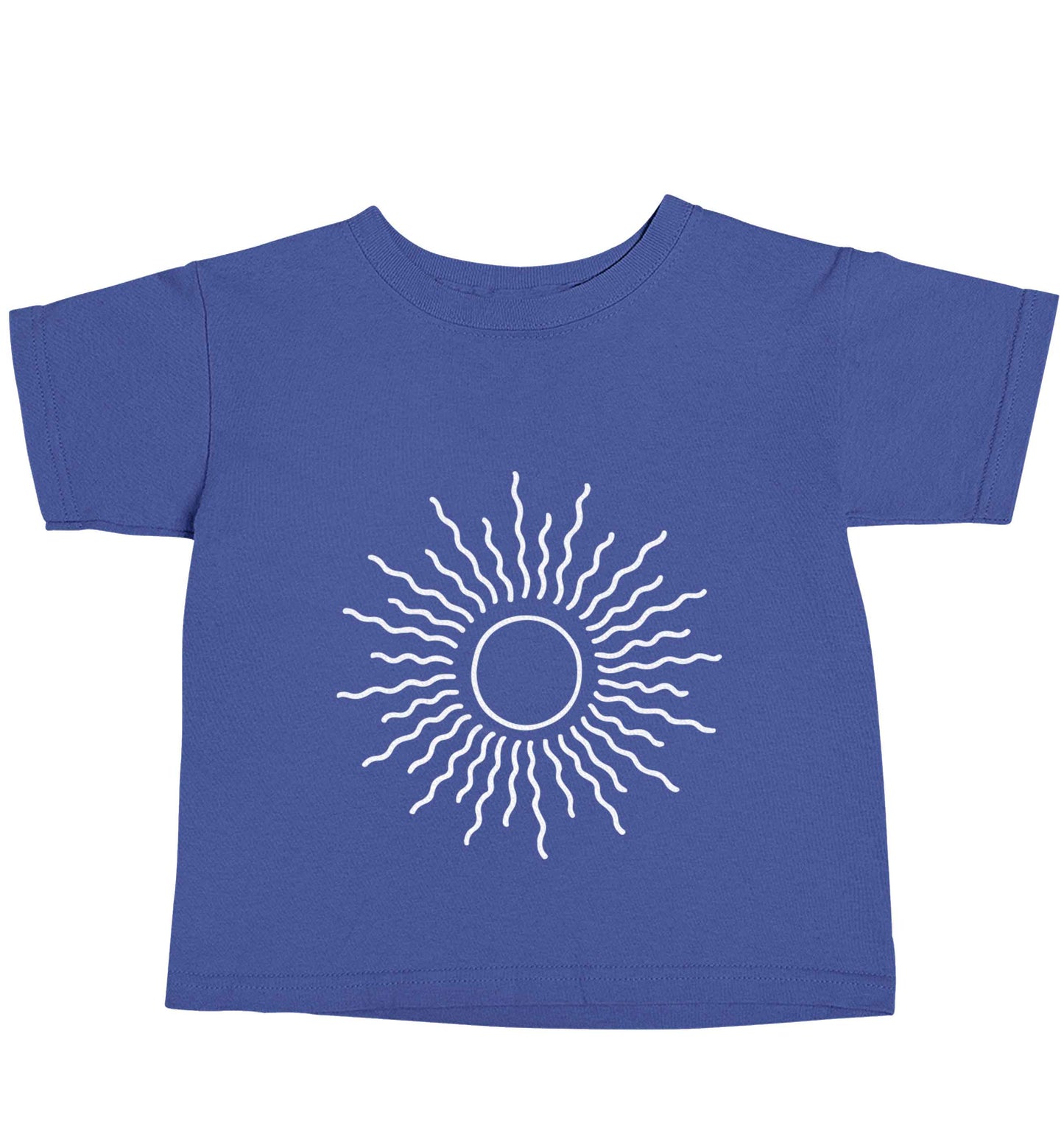 Sun illustration blue baby toddler Tshirt 2 Years
