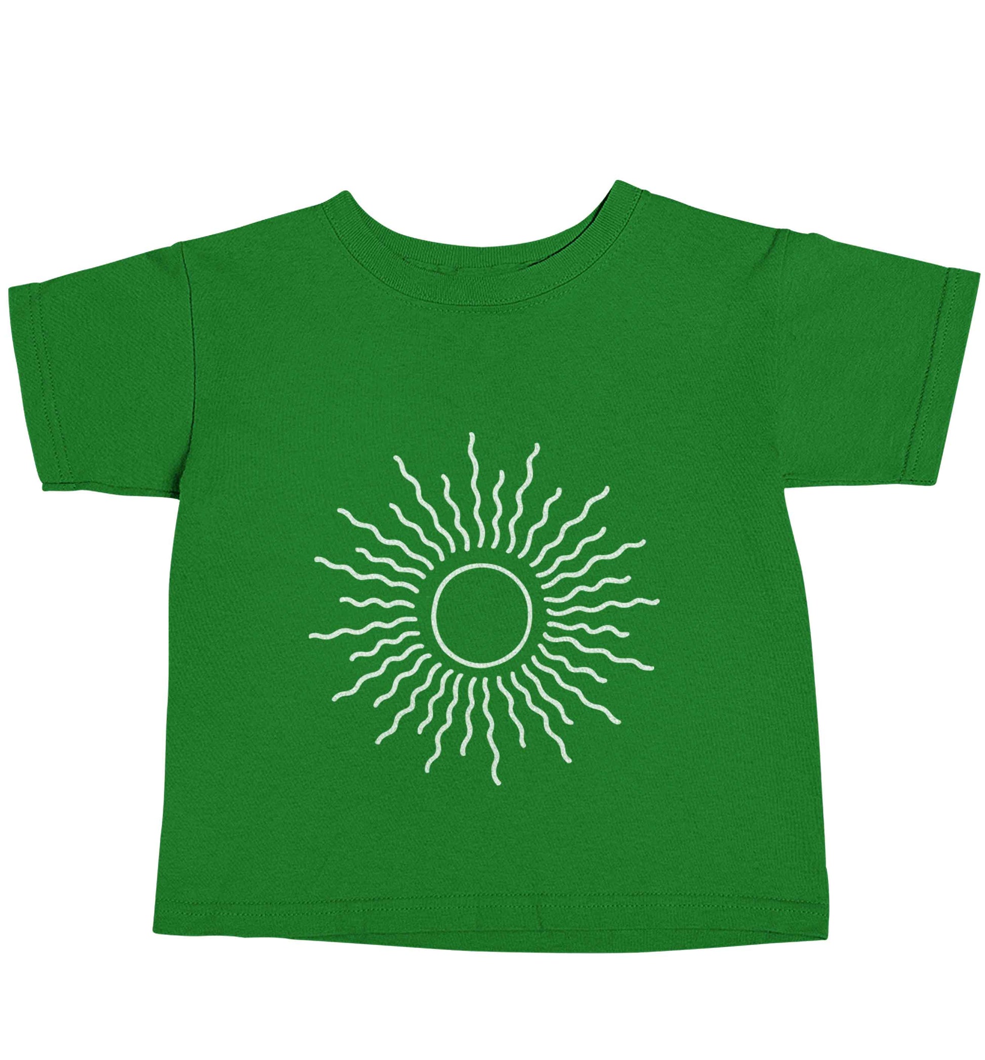 Sun illustration green baby toddler Tshirt 2 Years