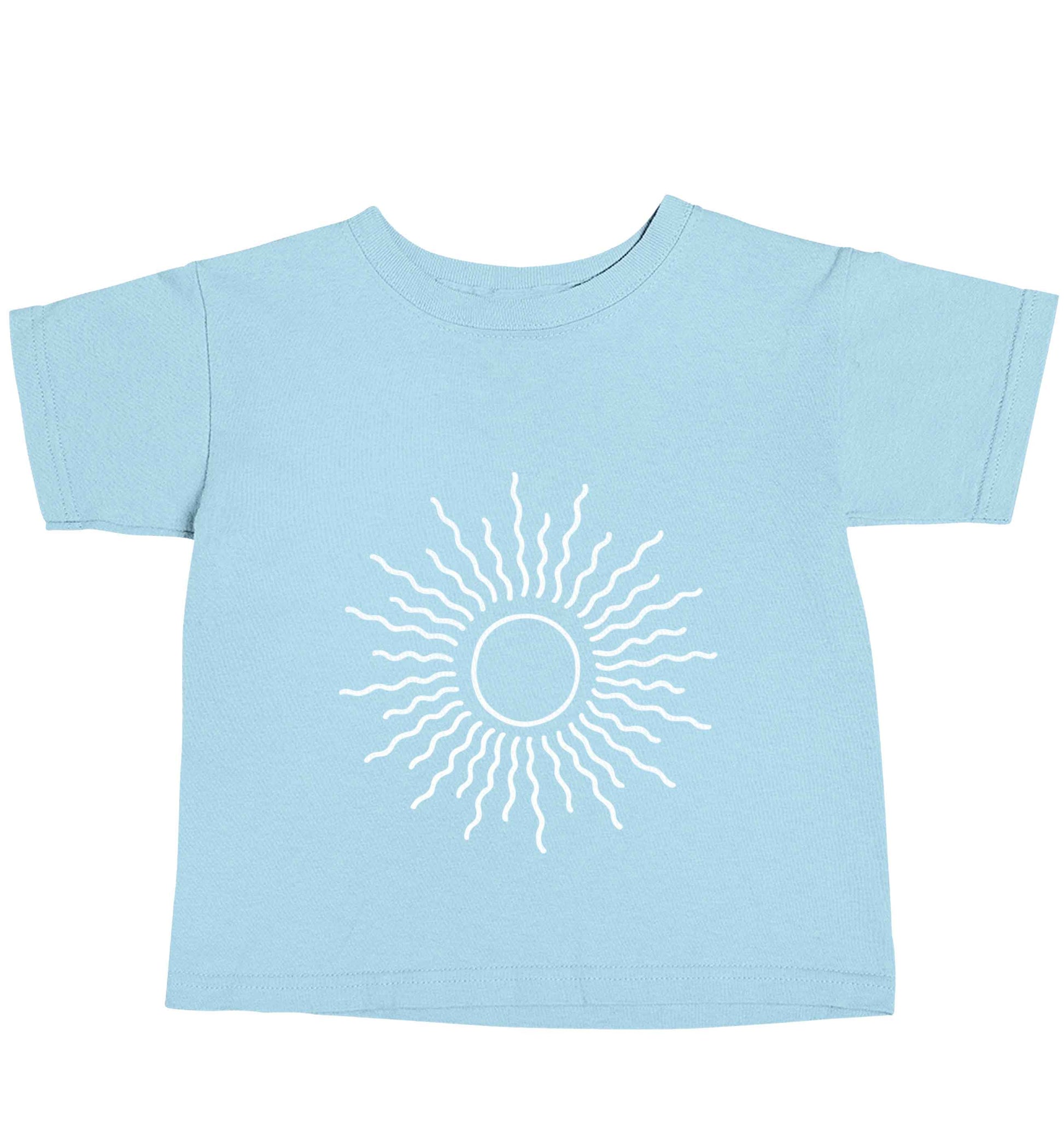 Sun illustration light blue baby toddler Tshirt 2 Years
