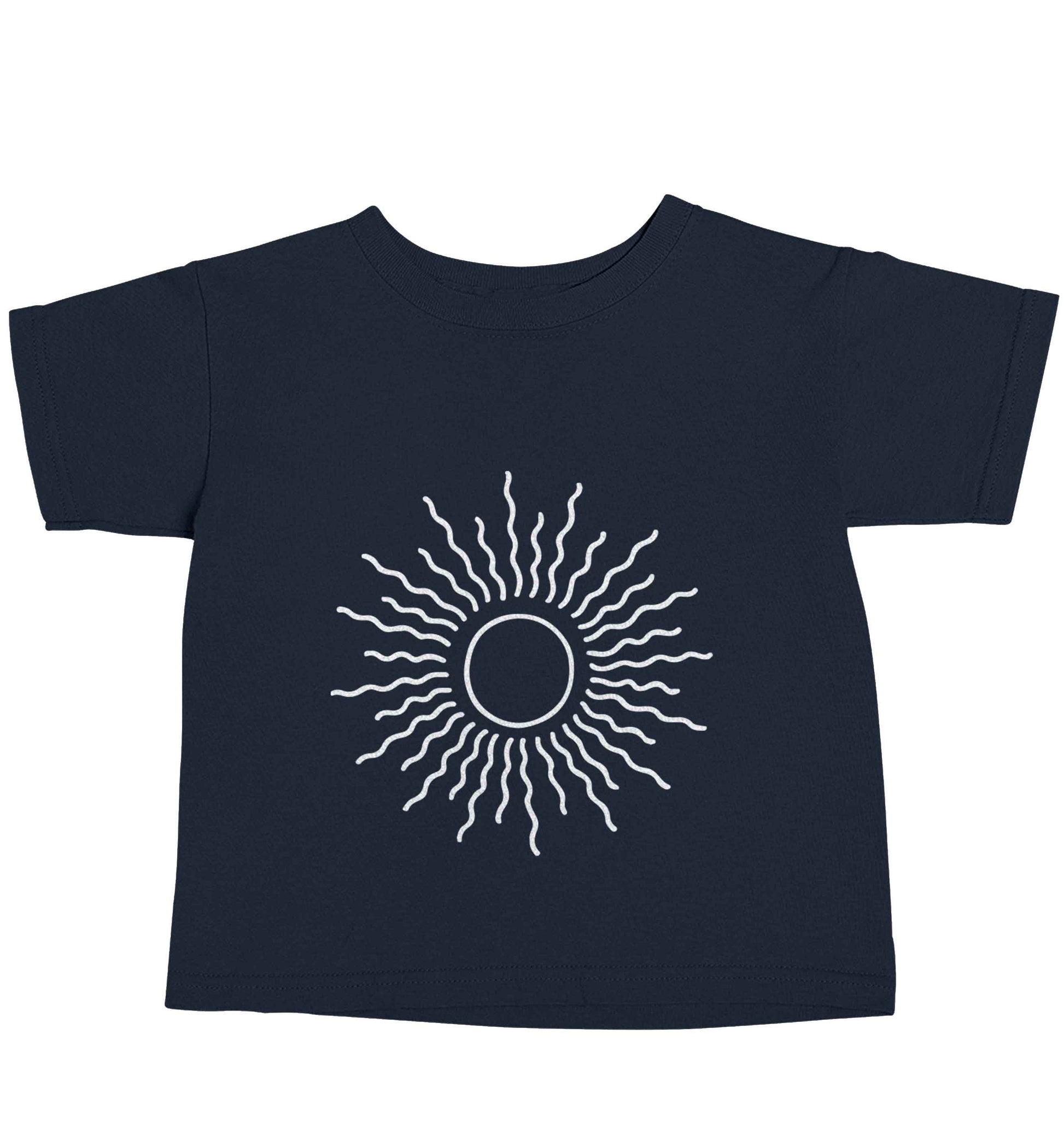 Sun illustration navy baby toddler Tshirt 2 Years