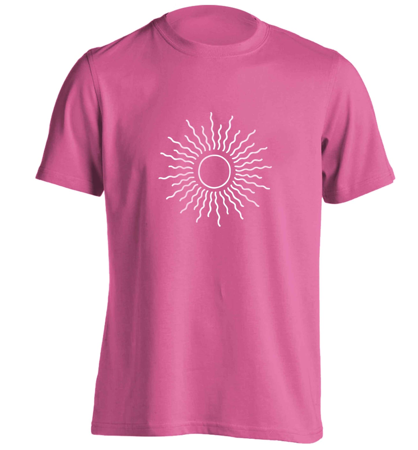 Sun illustration adults unisex pink Tshirt 2XL