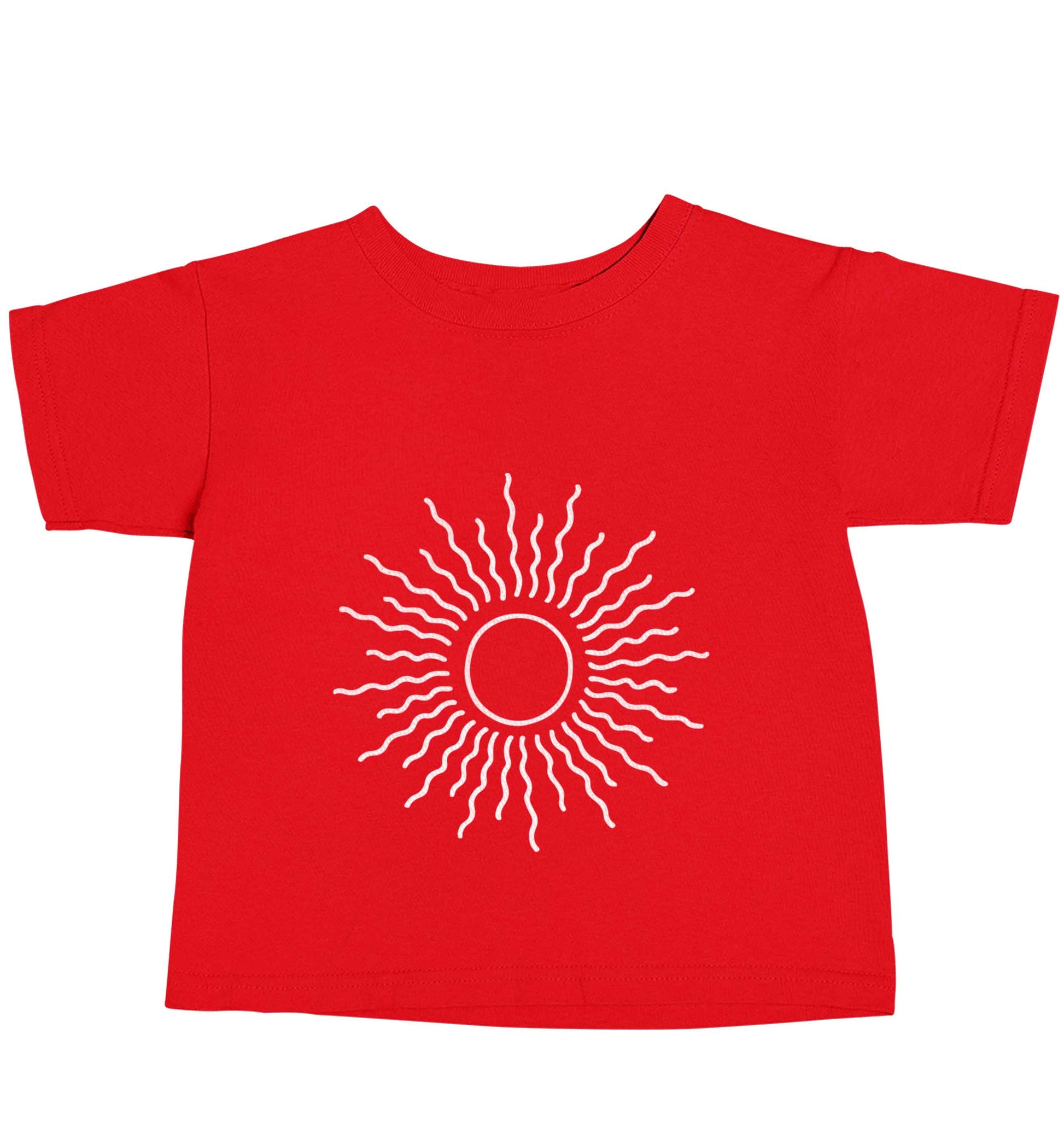 Sun illustration red baby toddler Tshirt 2 Years