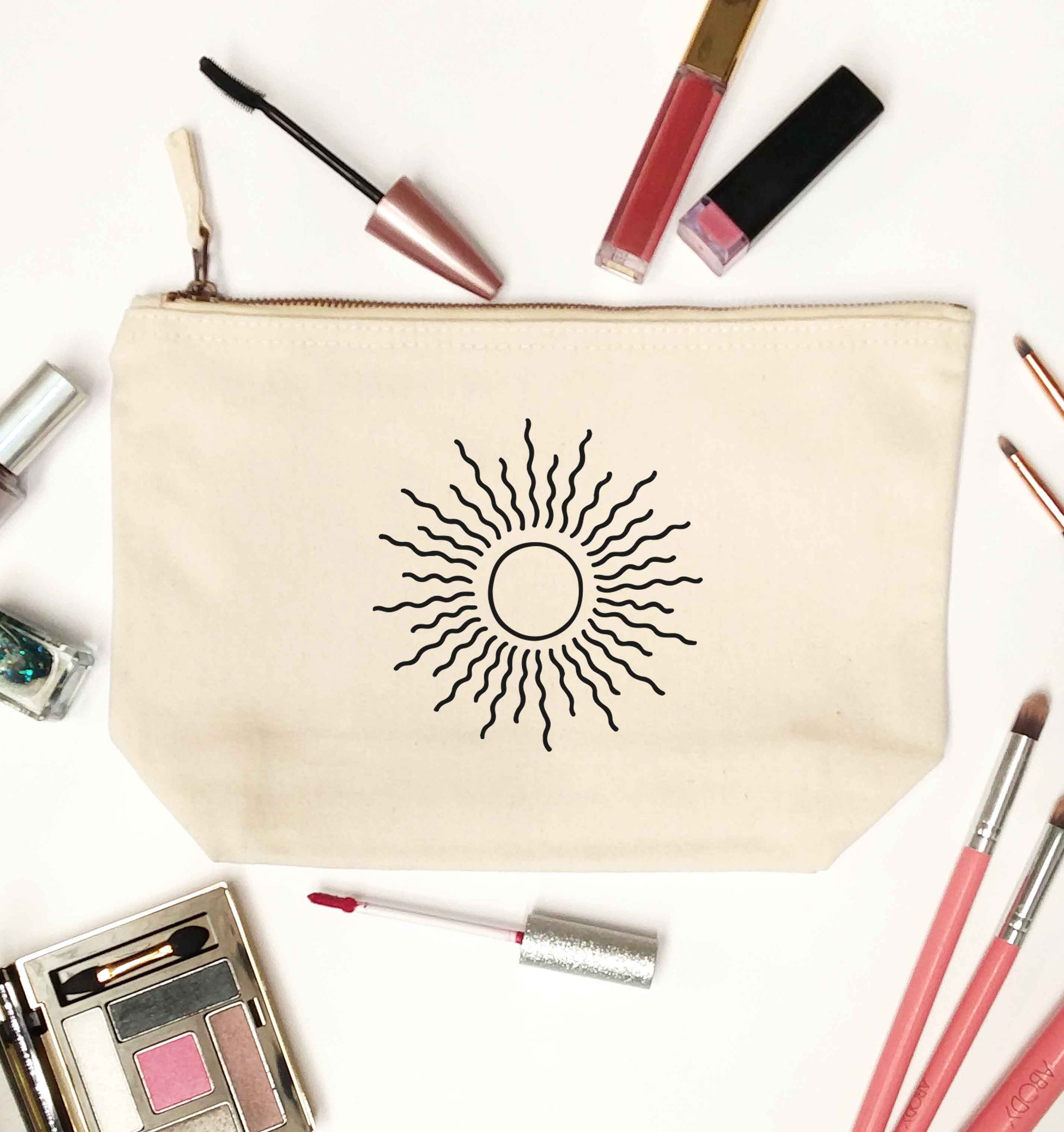 Sun illustration natural makeup bag