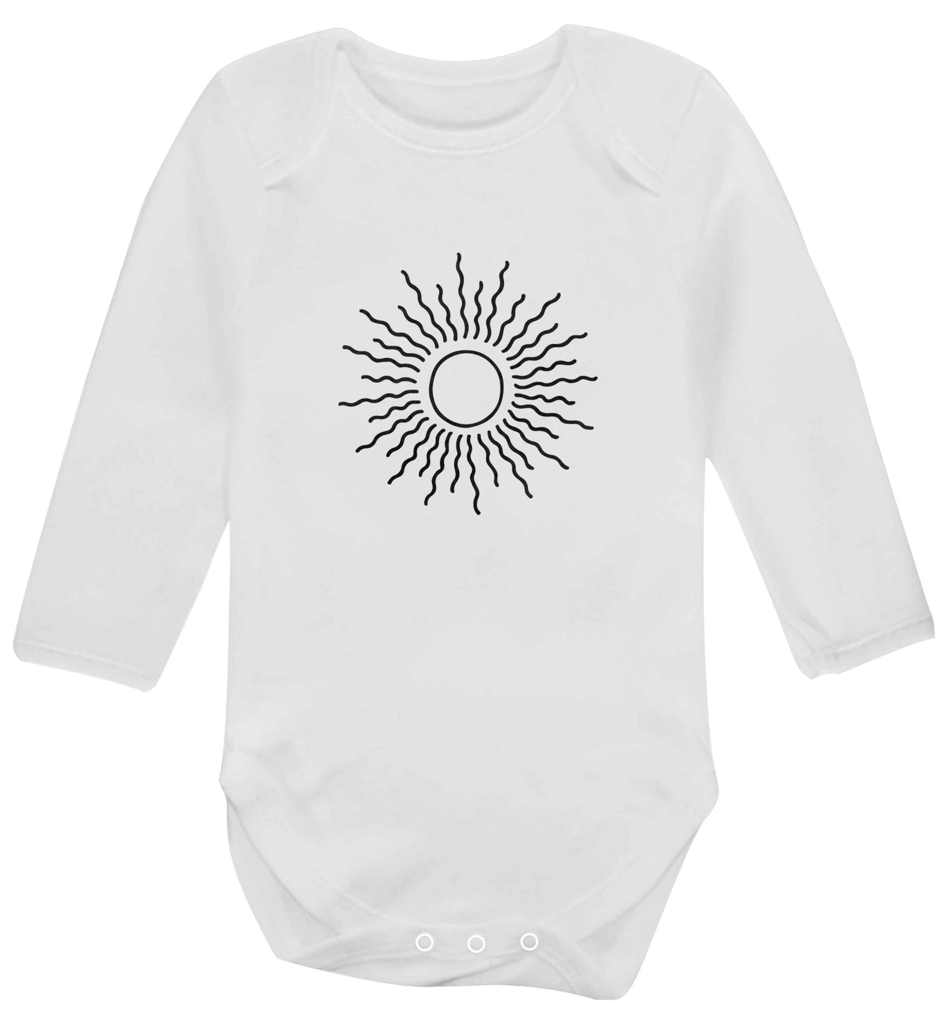 Sun illustration baby vest long sleeved white 6-12 months