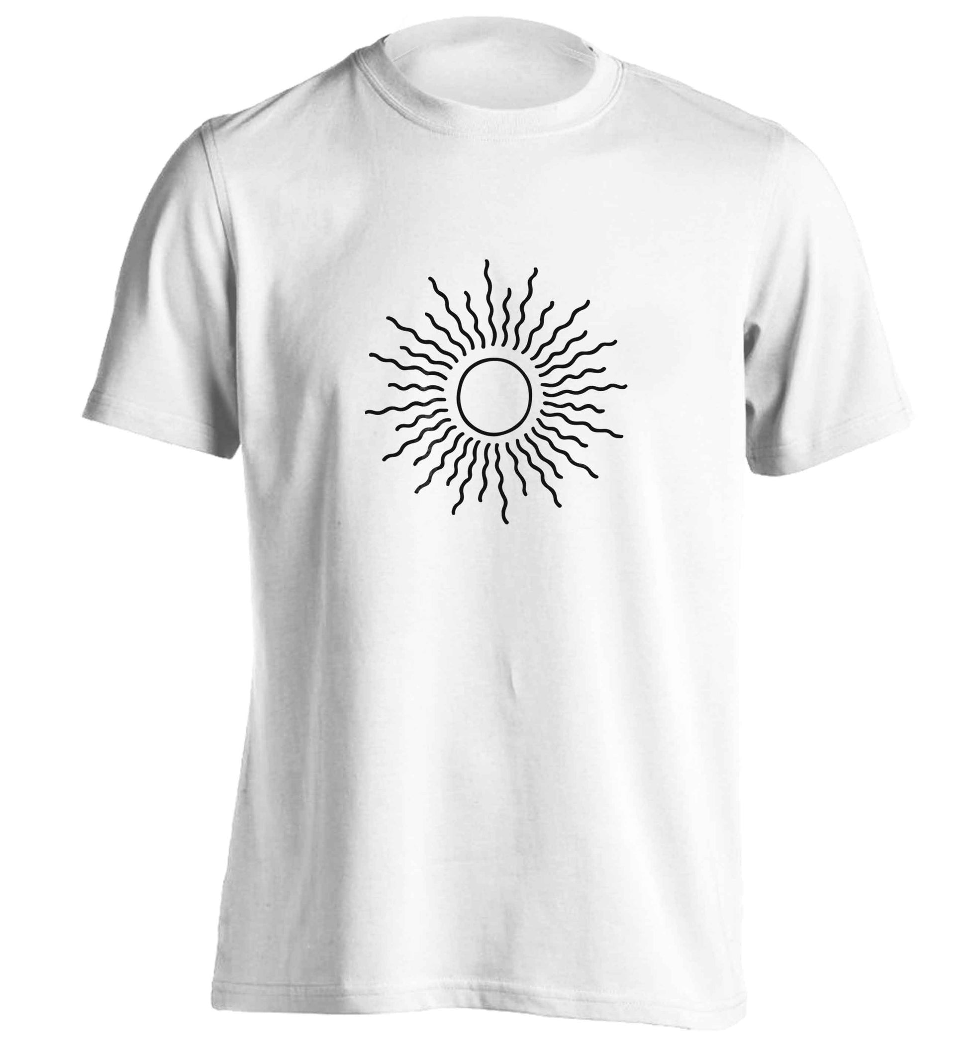 Sun illustration adults unisex white Tshirt 2XL
