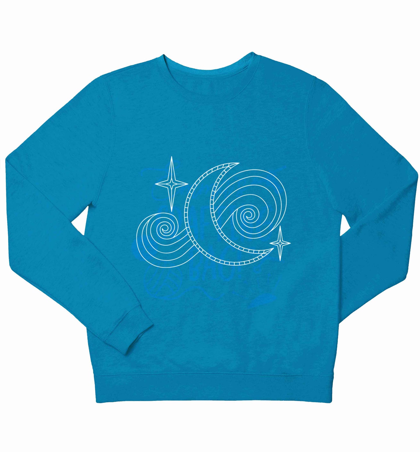 Moon and stars illustration children's blue sweater 12-13 Years
