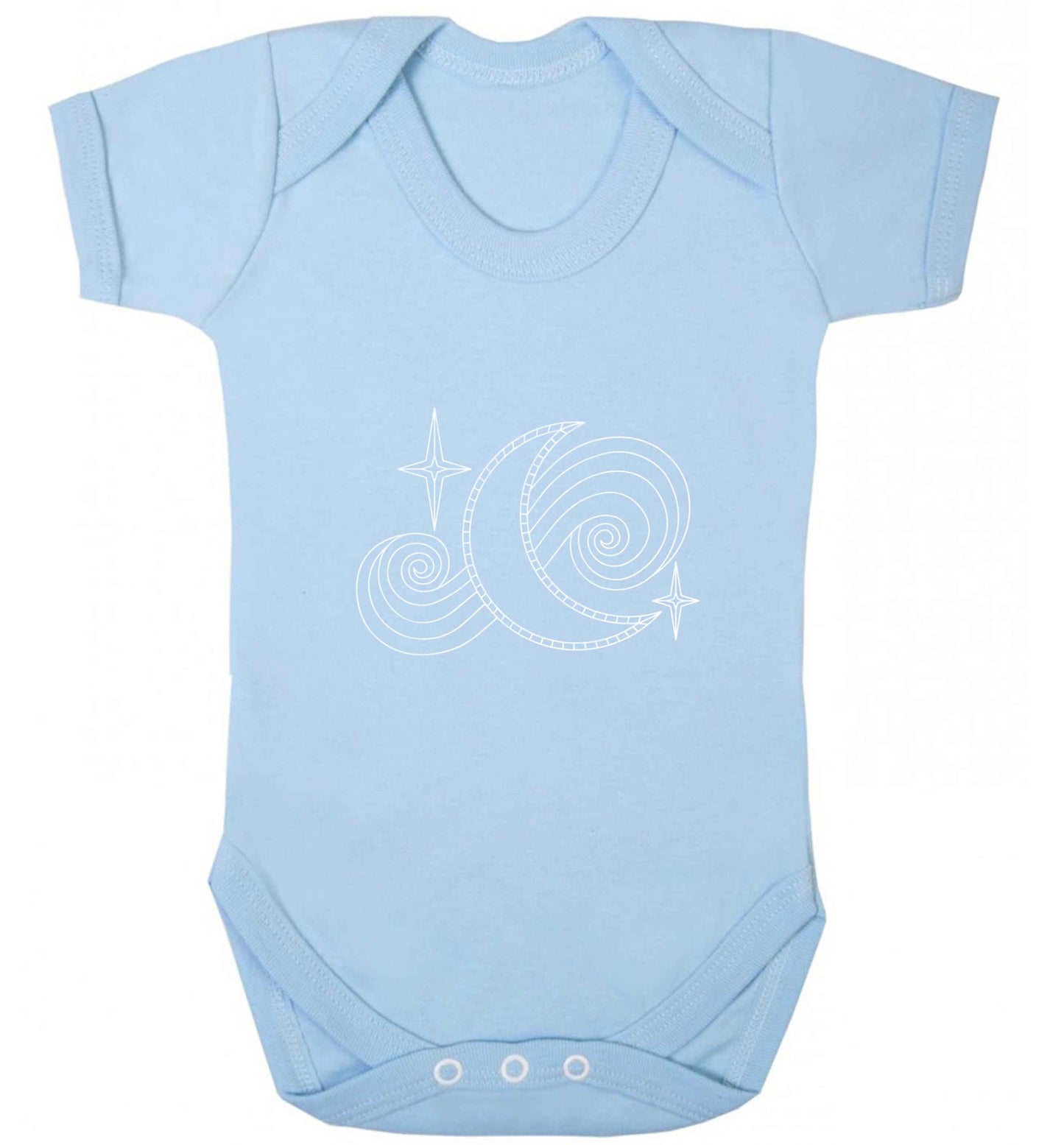 Moon and stars illustration baby vest pale blue 18-24 months
